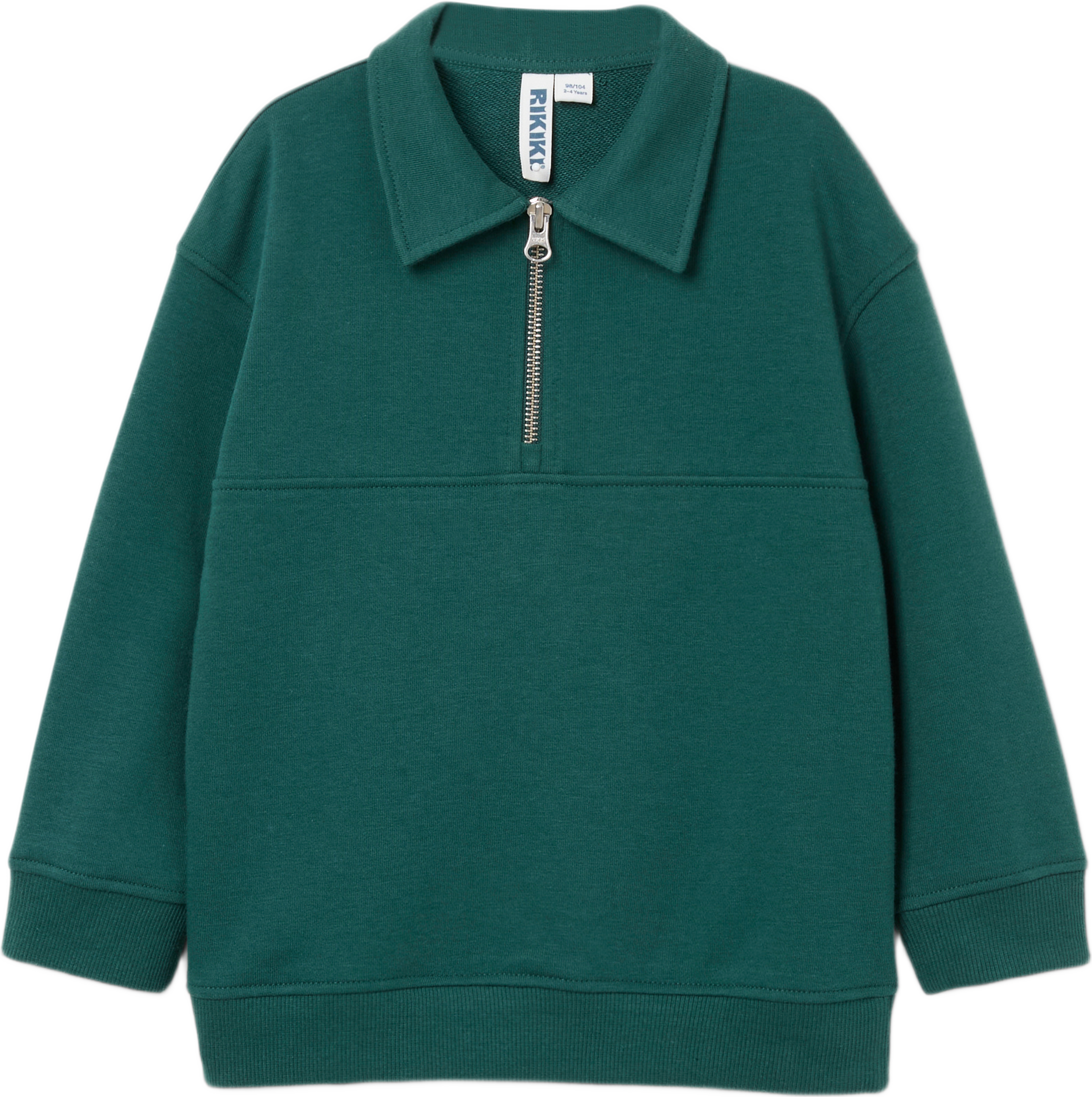 Tröja med half-zip MOLTAS, från RIKIKI, i färgen Dark Green. Klicka för att öppna bilden i stort format