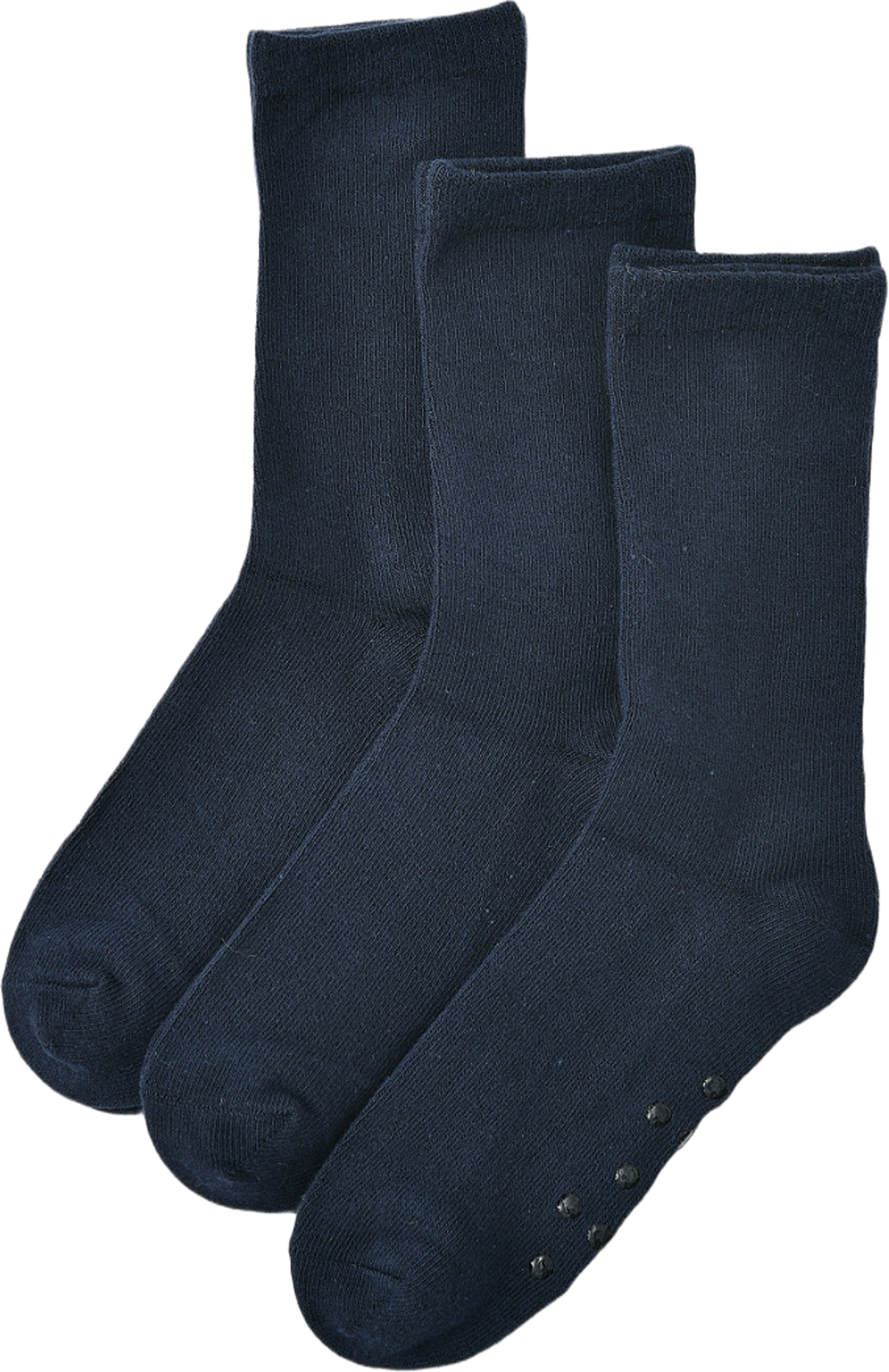 Strumpor med halkskydd, 3-pack, från RIKIKI, i färgen Navy. Klicka för att öppna bilden i stort format