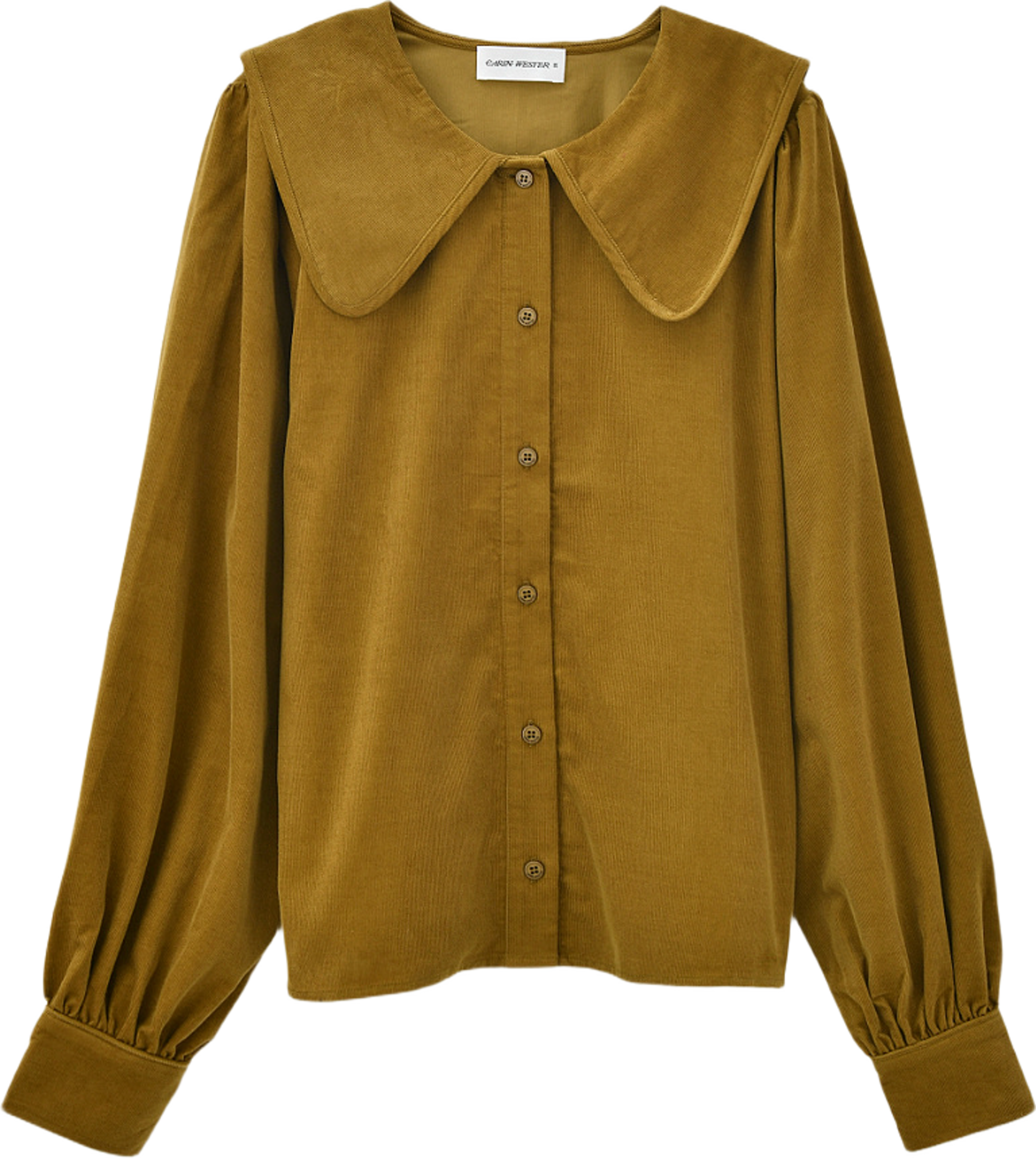 Manchesterblus AMELIE, från Carin Wester, i färgen Dark Olive. Klicka för att öppna bilden i stort format