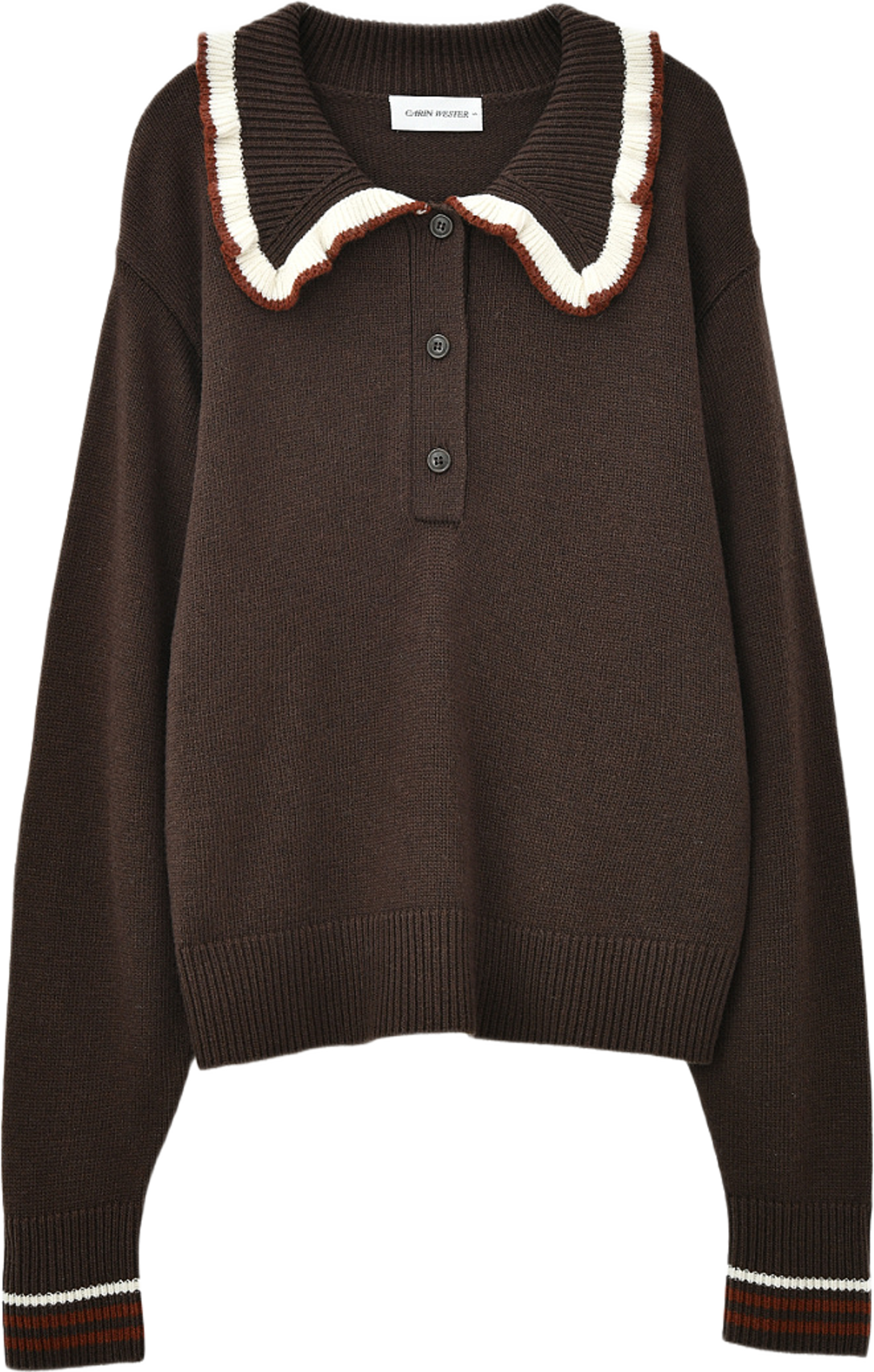 Jumper med krage ELZA, från Carin Wester, i färgen Brown. Klicka för att öppna bilden i stort format