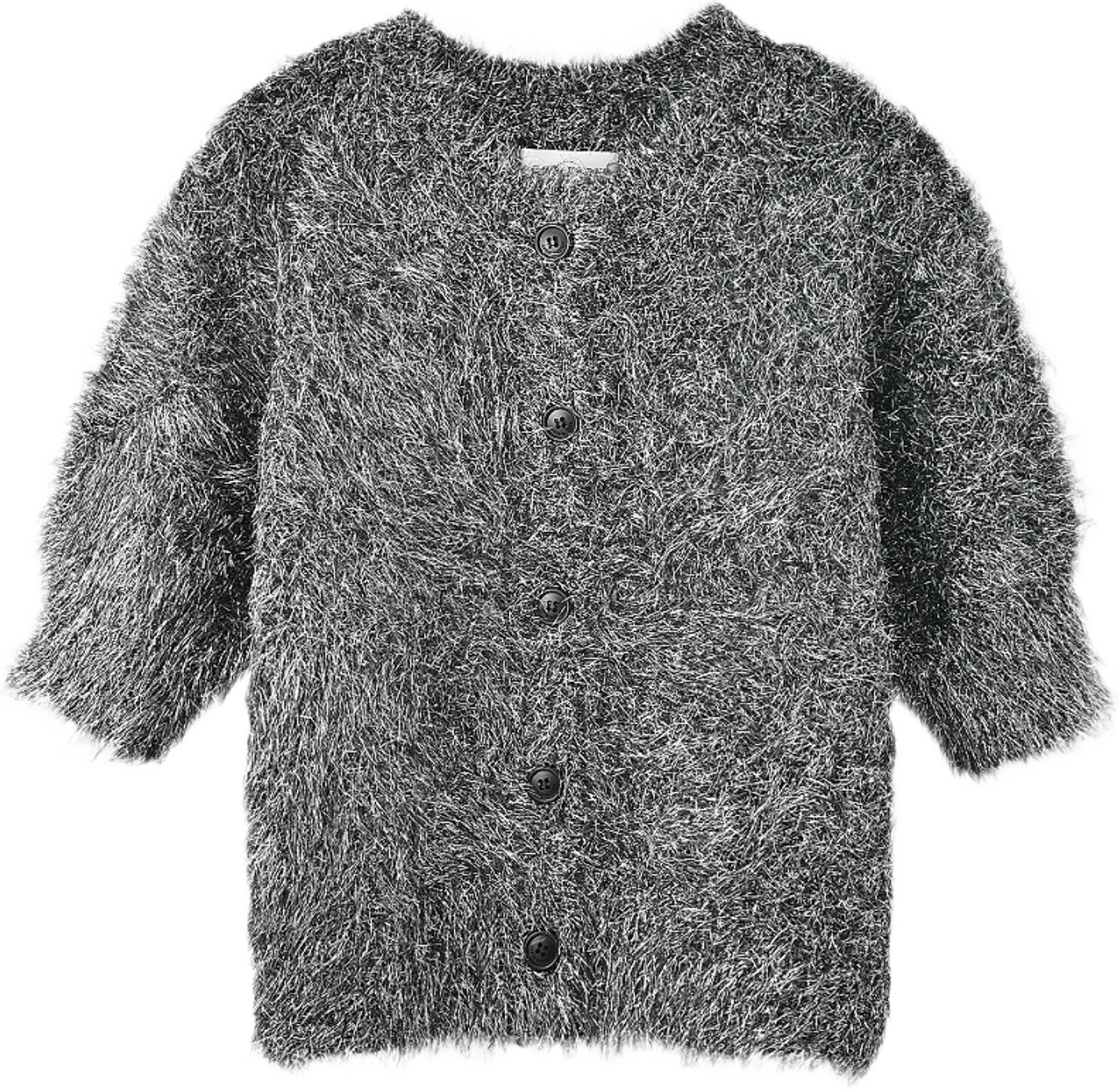 Kortärmad cardigan ETHEL, från Carin Wester, i färgen Black/Silver. Klicka för att öppna bilden i stort format