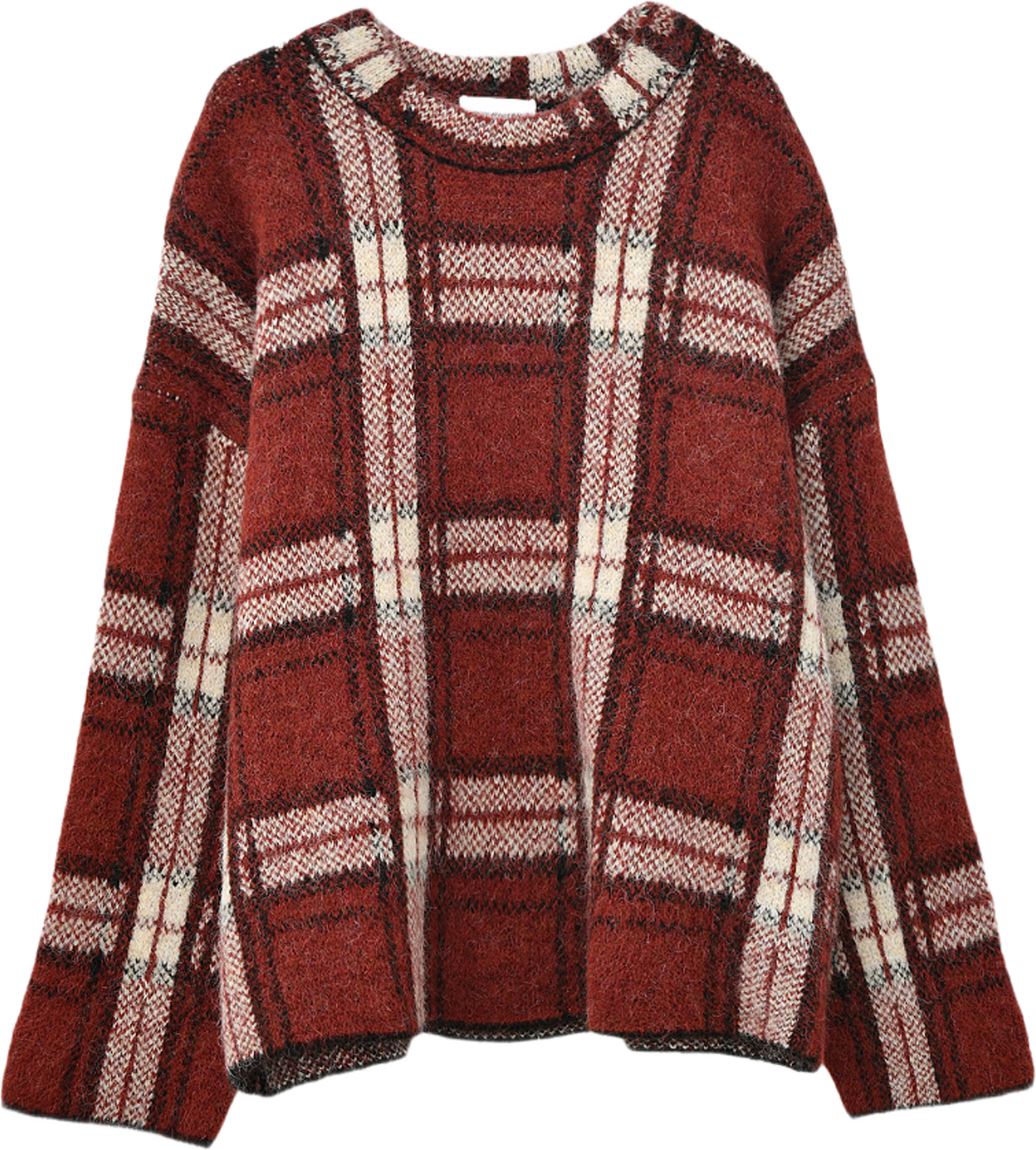 Jumper ELISSE, från Carin Wester, i färgen Dark Red Check. Klicka för att öppna bilden i stort format