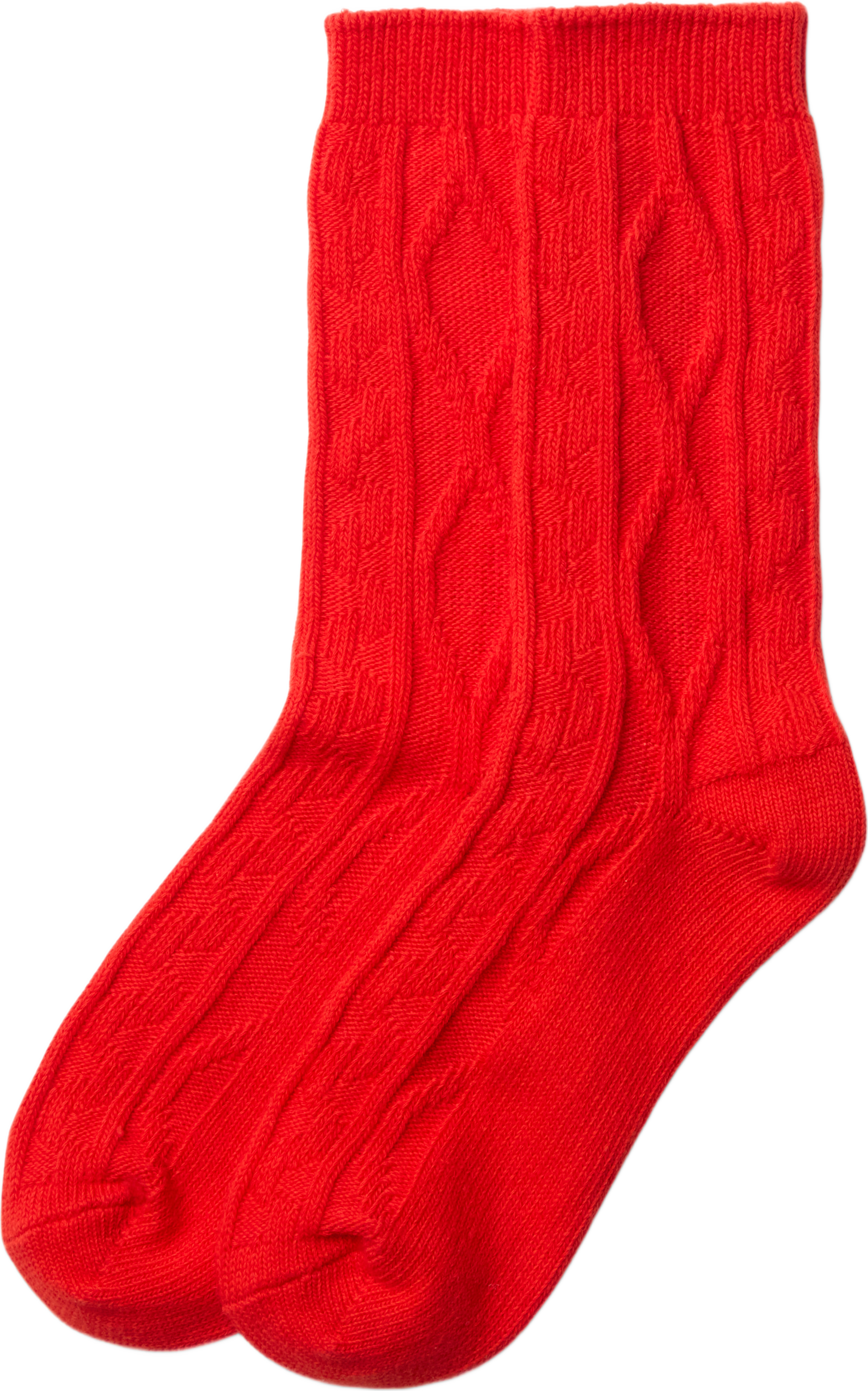 Kabelstickade strumpor, från Å WOMAN, i färgen Red. Klicka för att öppna bilden i stort format