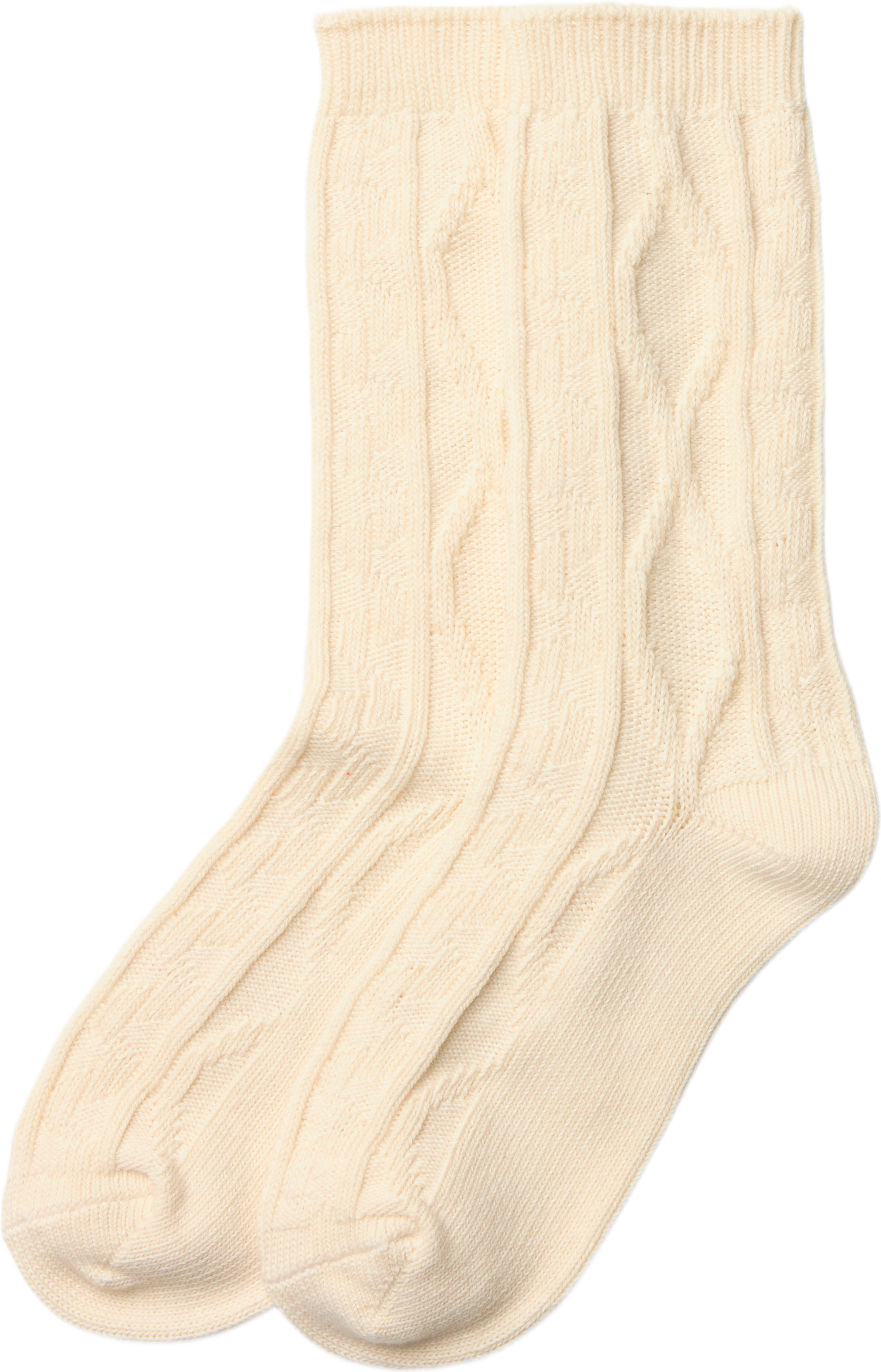 Kabelstickade strumpor, från Å WOMAN, i färgen Off White. Klicka för att öppna bilden i stort format