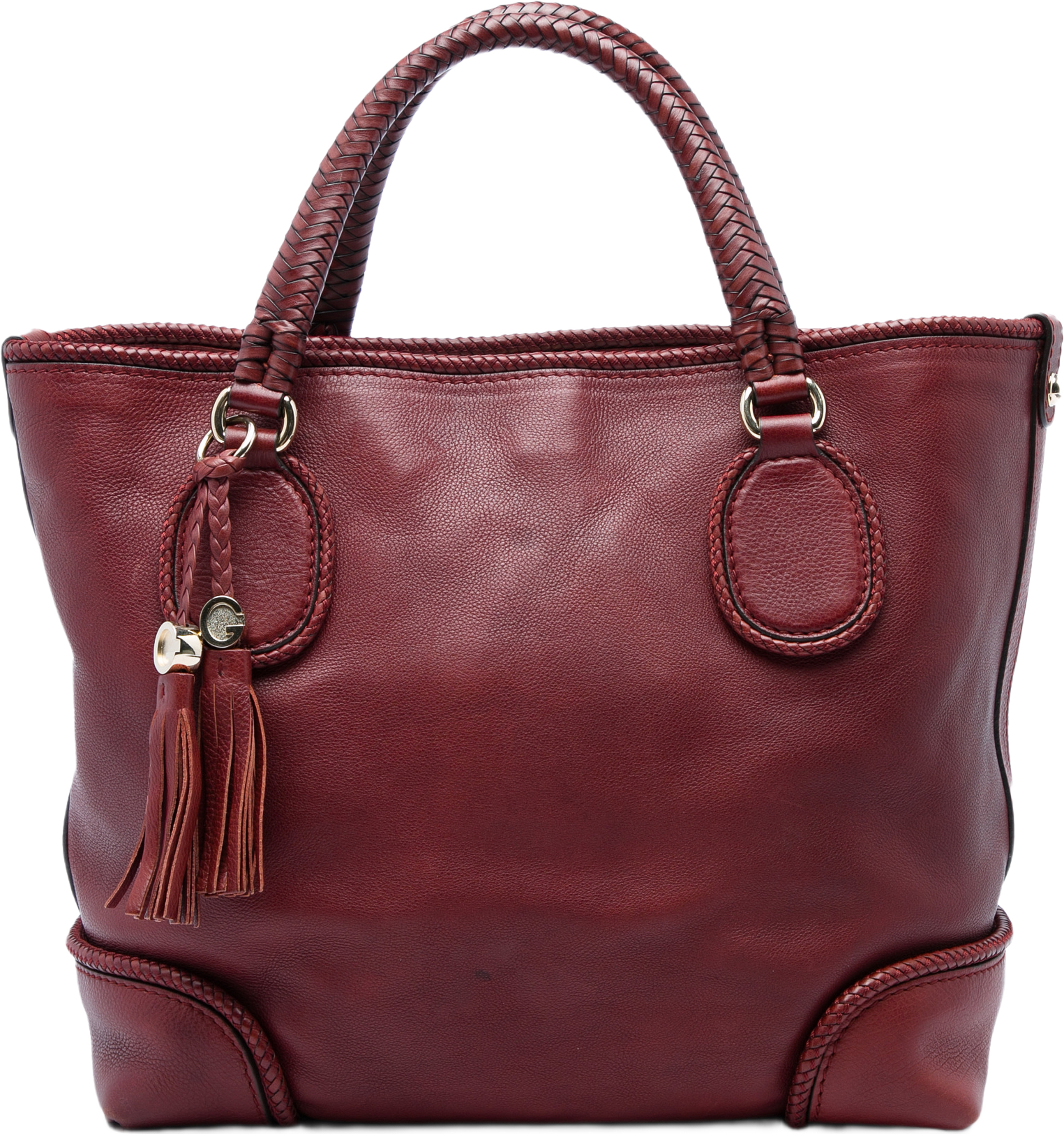 Gucci Calfskin Marrakech Tote, från Luxclusif, i färgen röd. Klicka för att öppna bilden i stort format