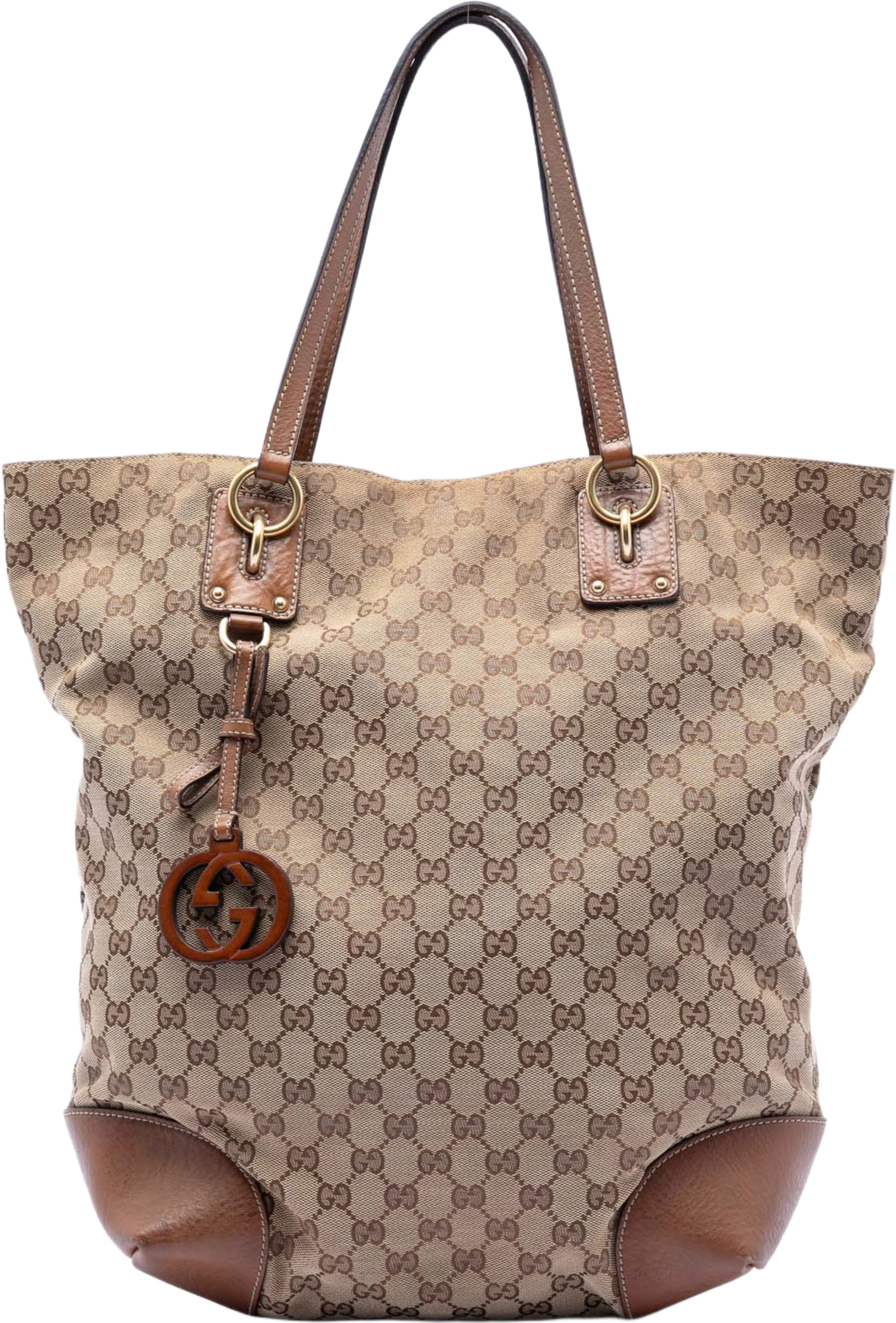 Gucci Large Gg Canvas Gg Charm Tote, från Luxclusif, i färgen beige. Klicka för att öppna bilden i stort format