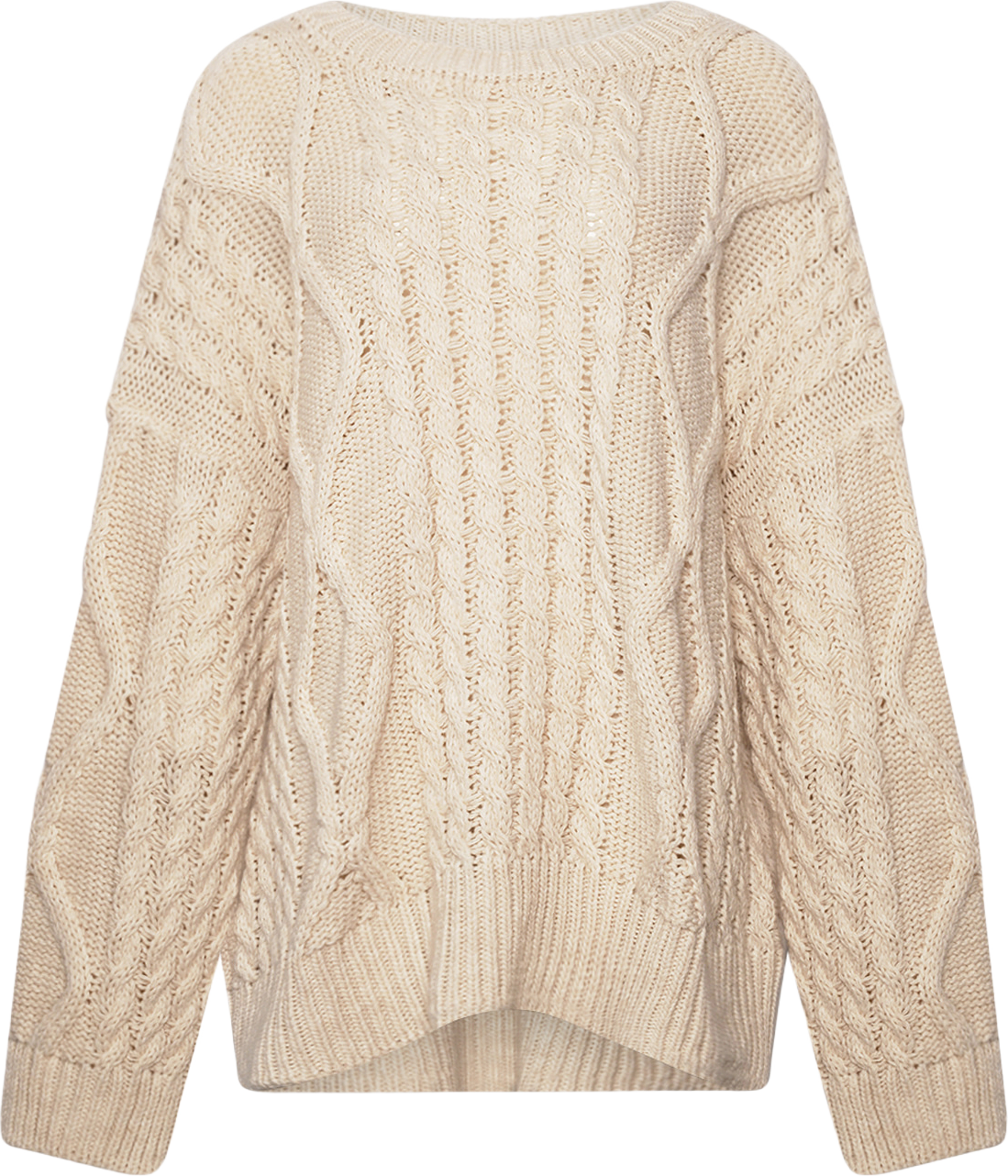 Carla, O-neck Oversized Knit - Off White, från Tiffany, i färgen off white. Klicka för att öppna bilden i stort format