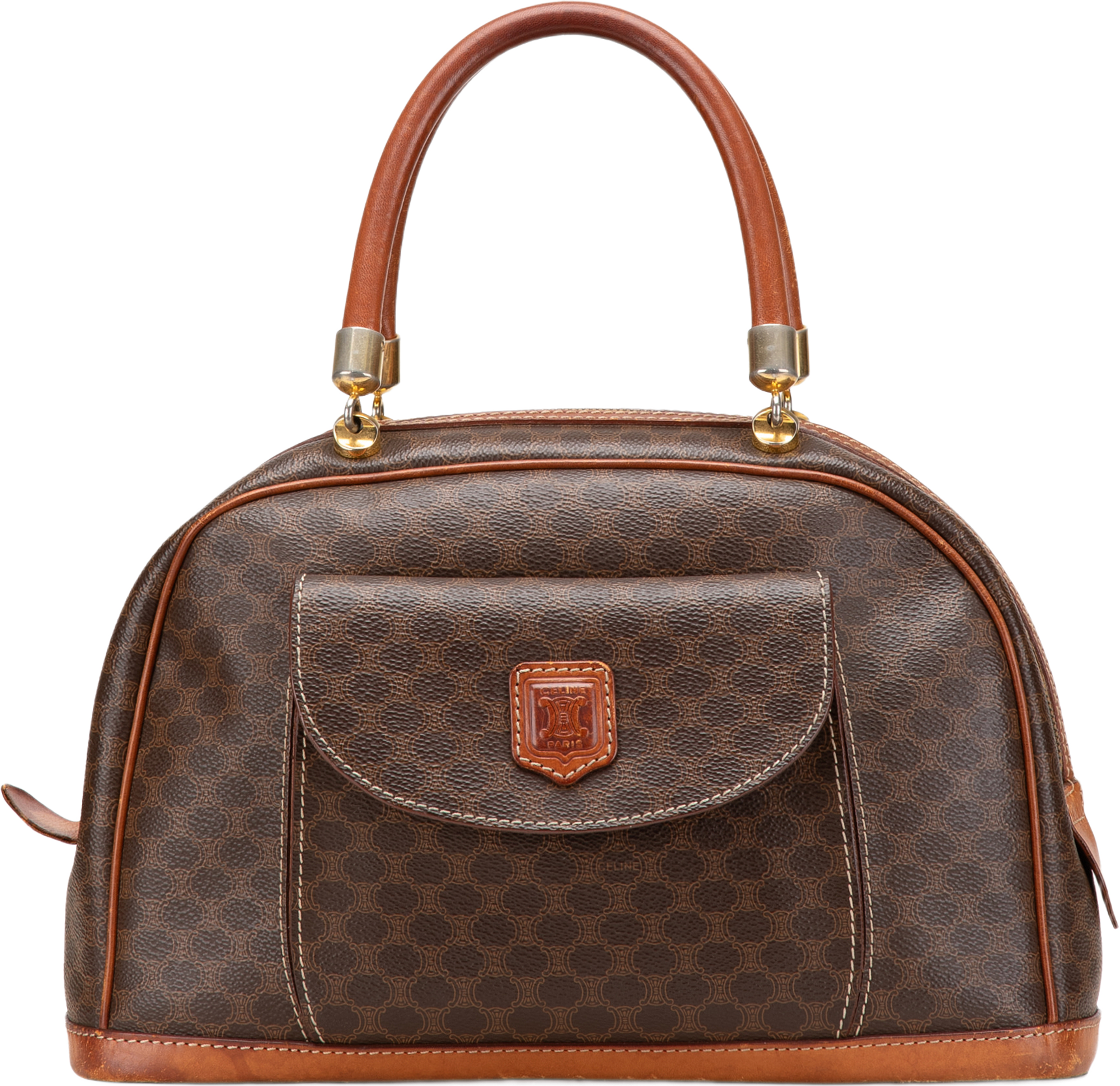 Celine Macadam Coated Canvas Handbag, från Luxclusif, i färgen brown. Klicka för att öppna bilden i stort format