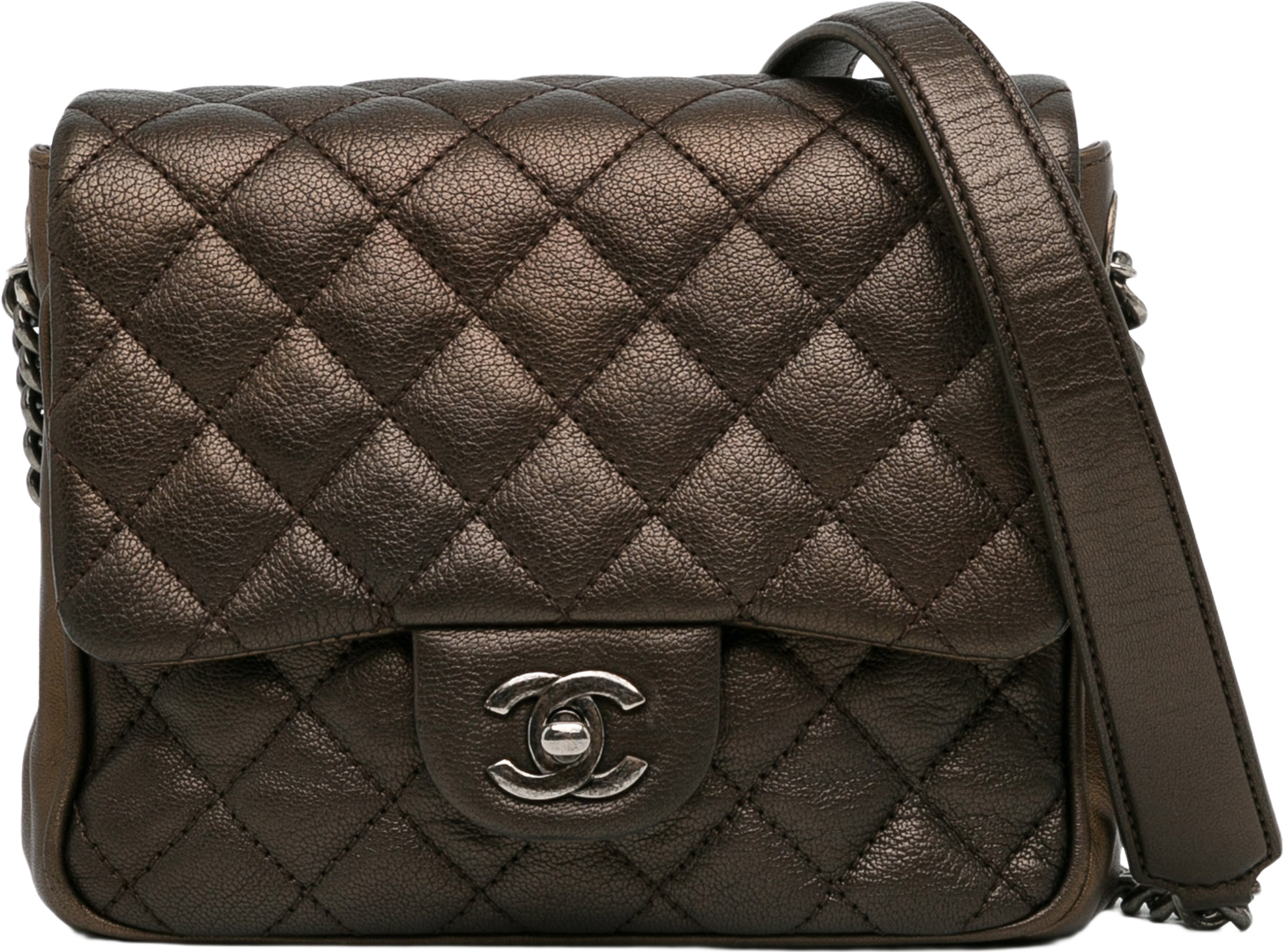 Chanel Small Metallic Goatskin Rock In Rome Flap