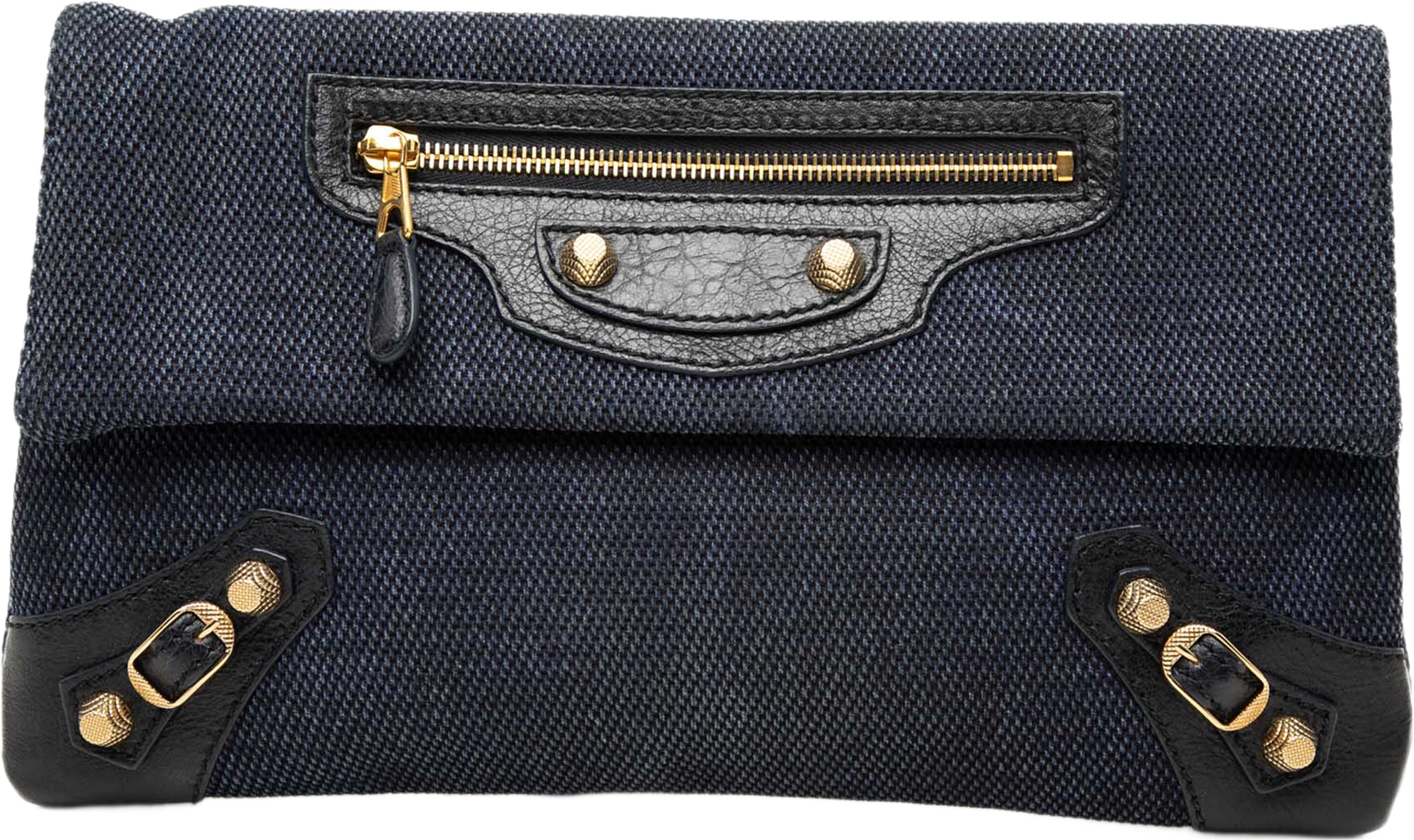 Balenciaga Lambskin Motocross Giant 12 Envelope Clutch, från Luxclusif, i färgen blå. Klicka för att öppna bilden i stort format