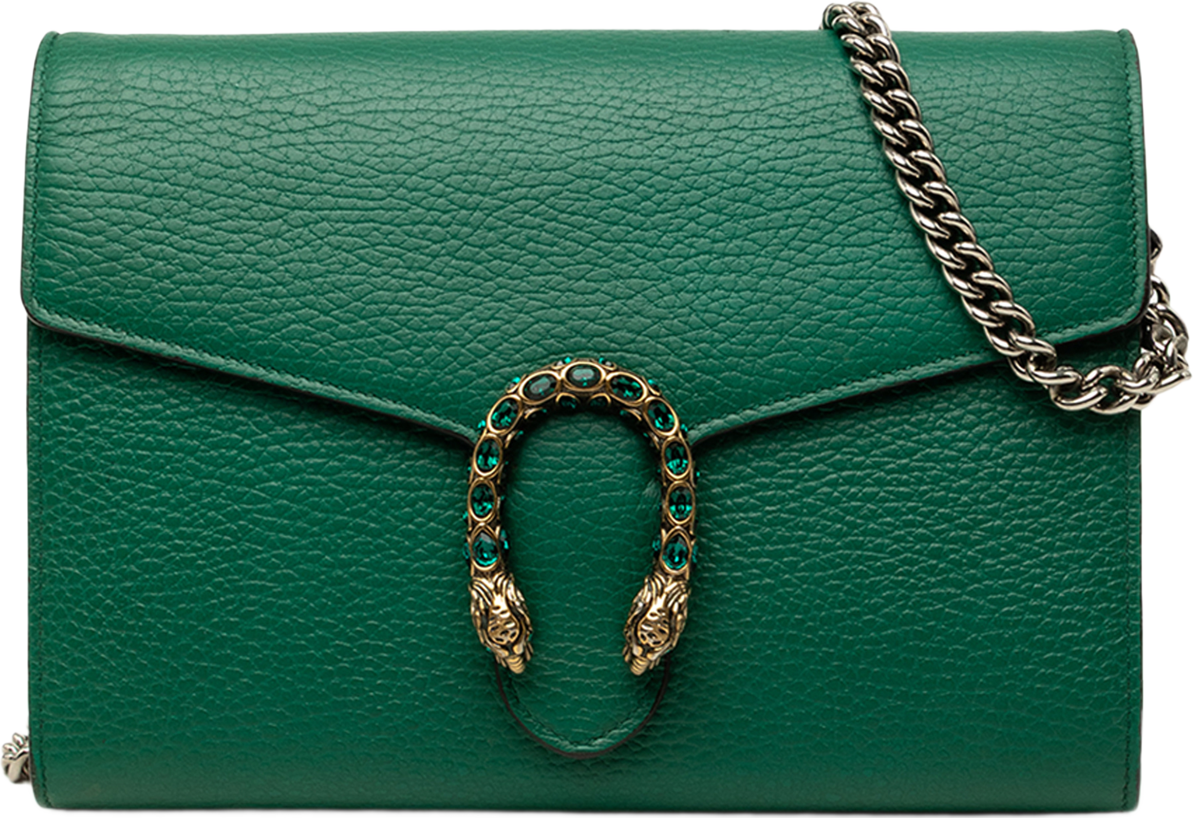 Gucci Calfskin Dionysus Wallet On Chain, från Luxclusif, i färgen grön. Klicka för att öppna bilden i stort format