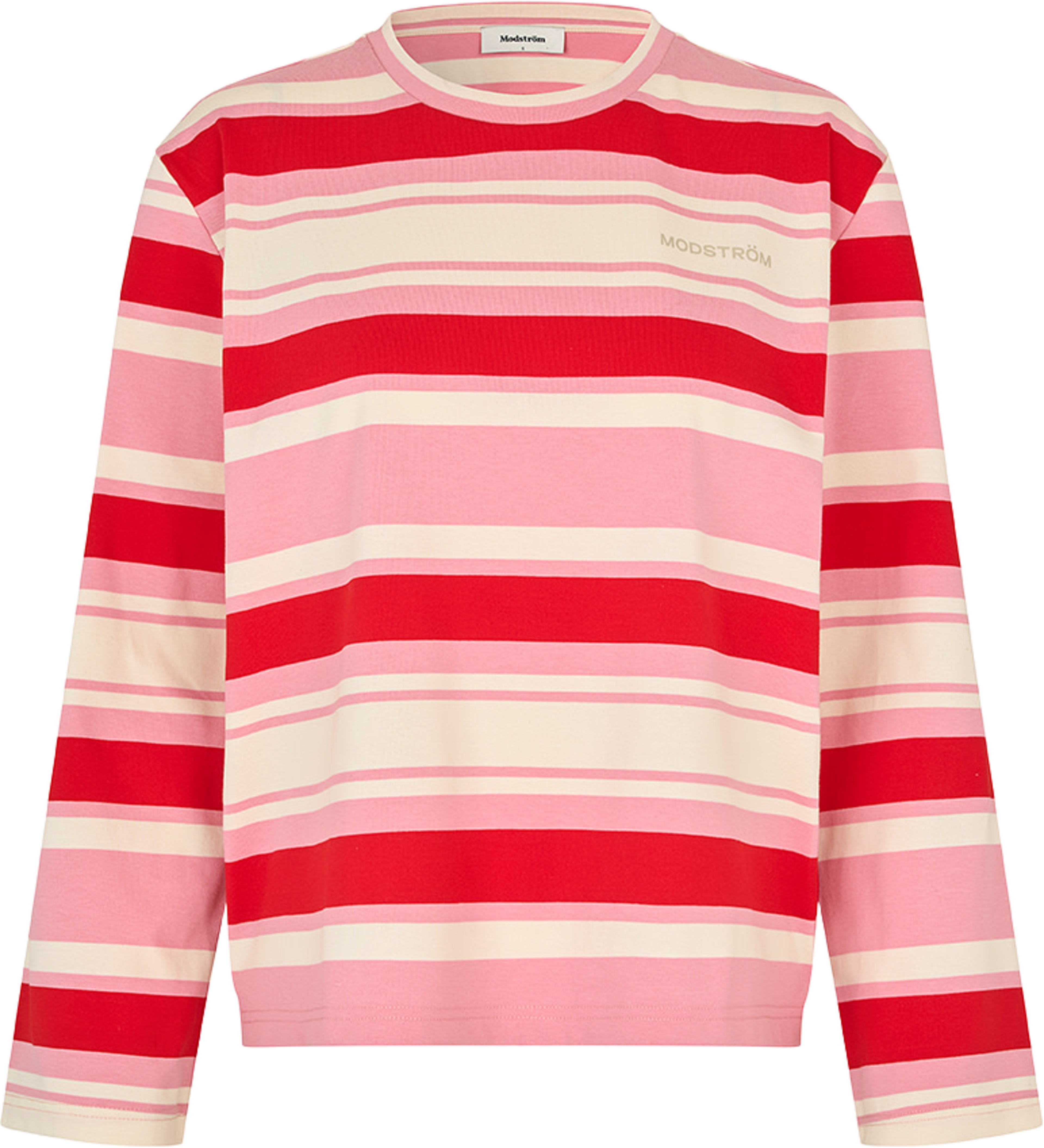 Urbanmd Stripe Ls T-shirt, från Modström, i färgen hibiscus peach stripe. Klicka för att öppna bilden i stort format