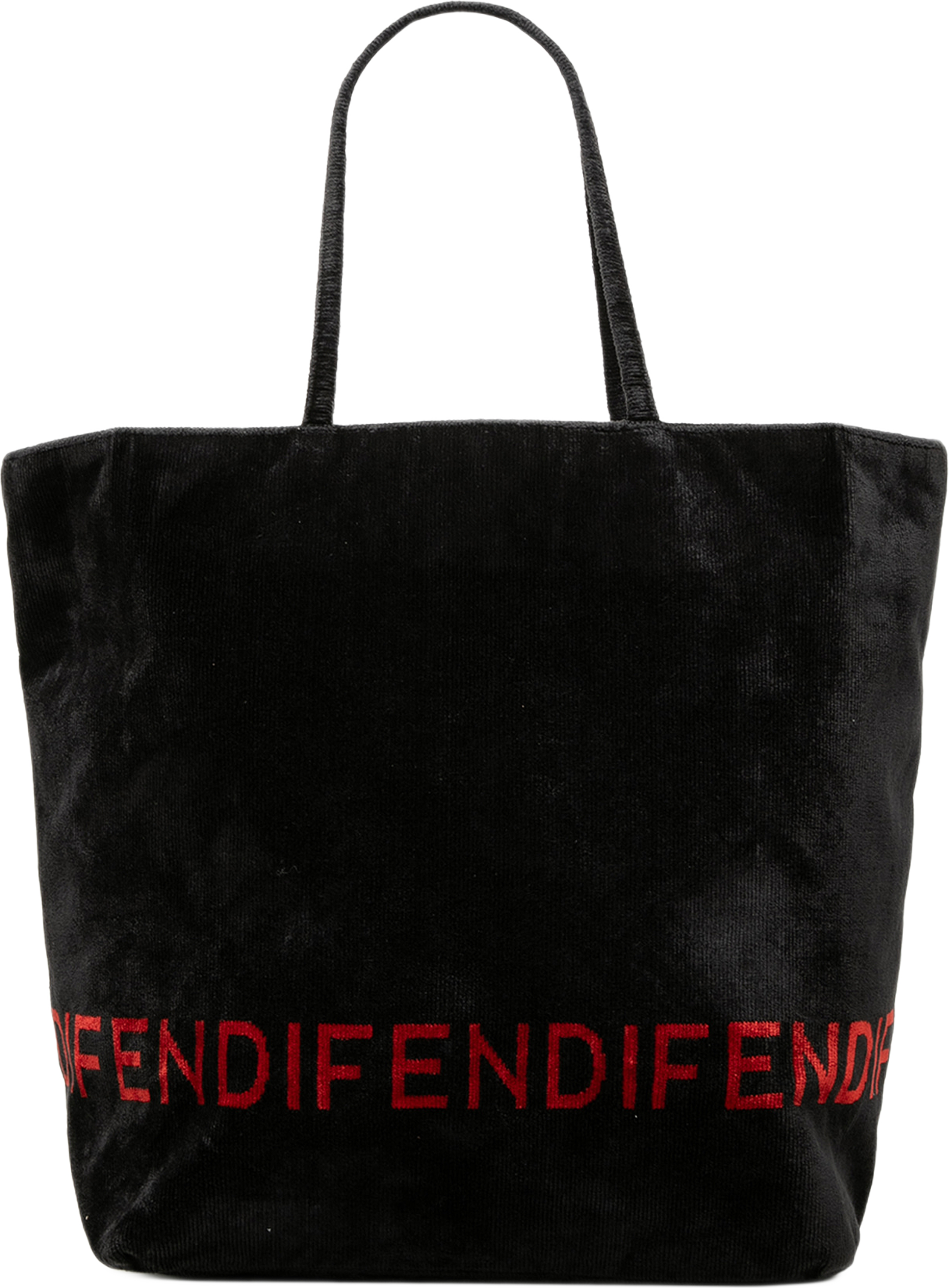 Fendi Velour Logo Tote, från Luxclusif, i färgen svart. Klicka för att öppna bilden i stort format