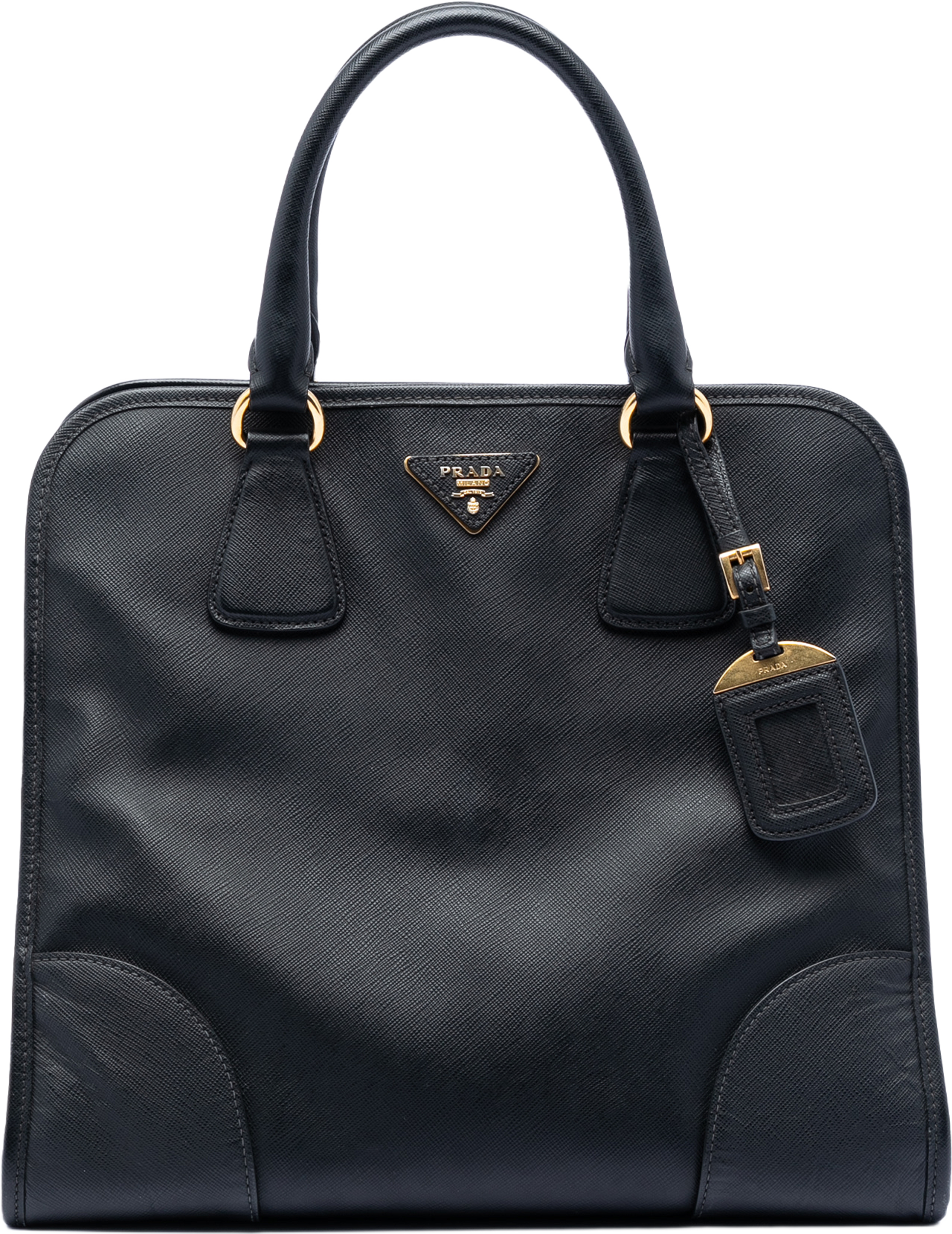 Prada Saffiano Lux Convertible Tote, från Luxclusif, i färgen black. Klicka för att öppna bilden i stort format