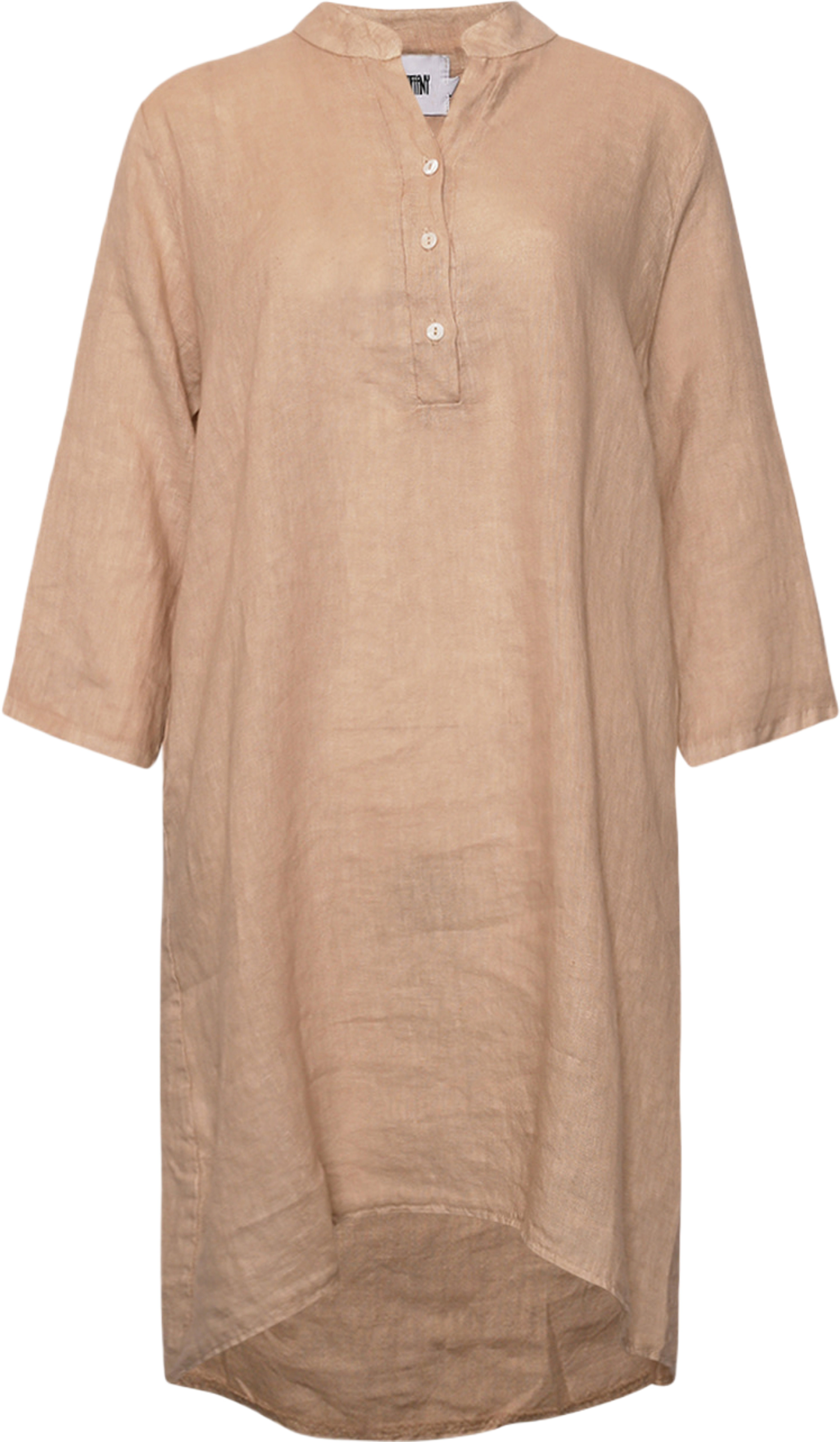 17690p, Shirt Dress With Pocket, Linen - Soft Grey