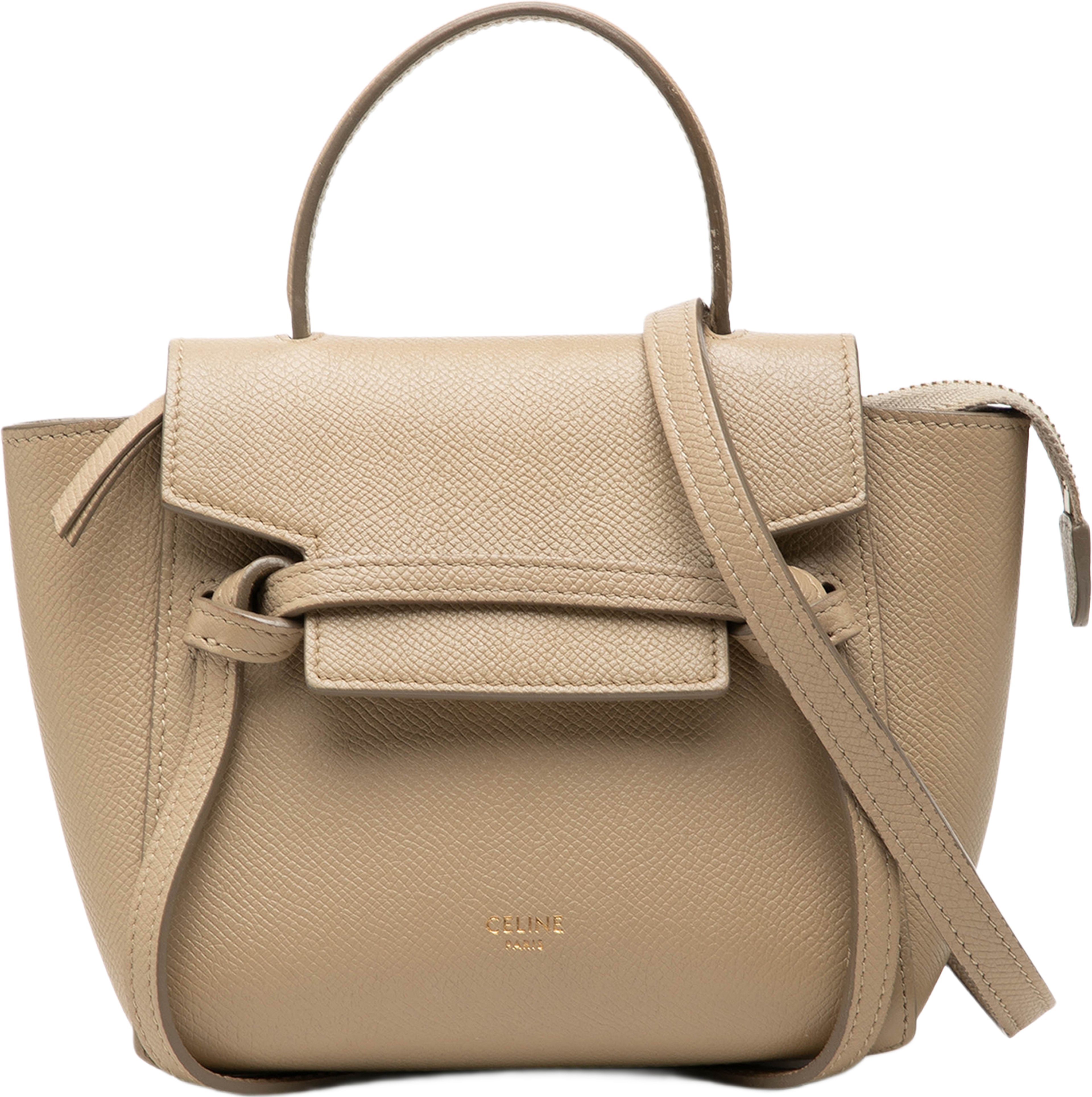 Celine Pico Grained Calfskin Belt Bag, från Luxclusif, i färgen beige. Klicka för att öppna bilden i stort format