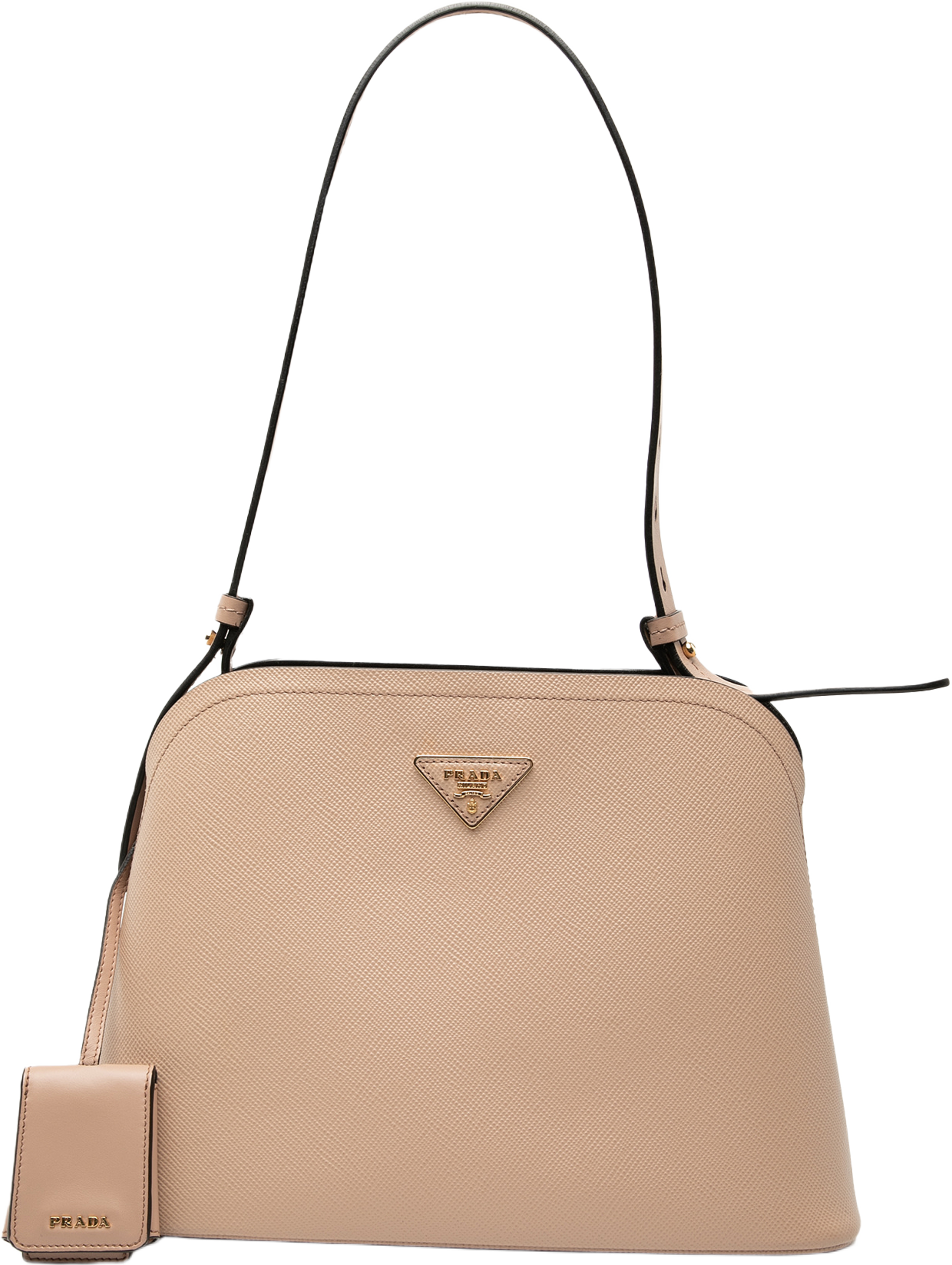 Prada Small Saffiano Cuir Matinee Satchel, från Luxclusif, i färgen nude. Klicka för att öppna bilden i stort format