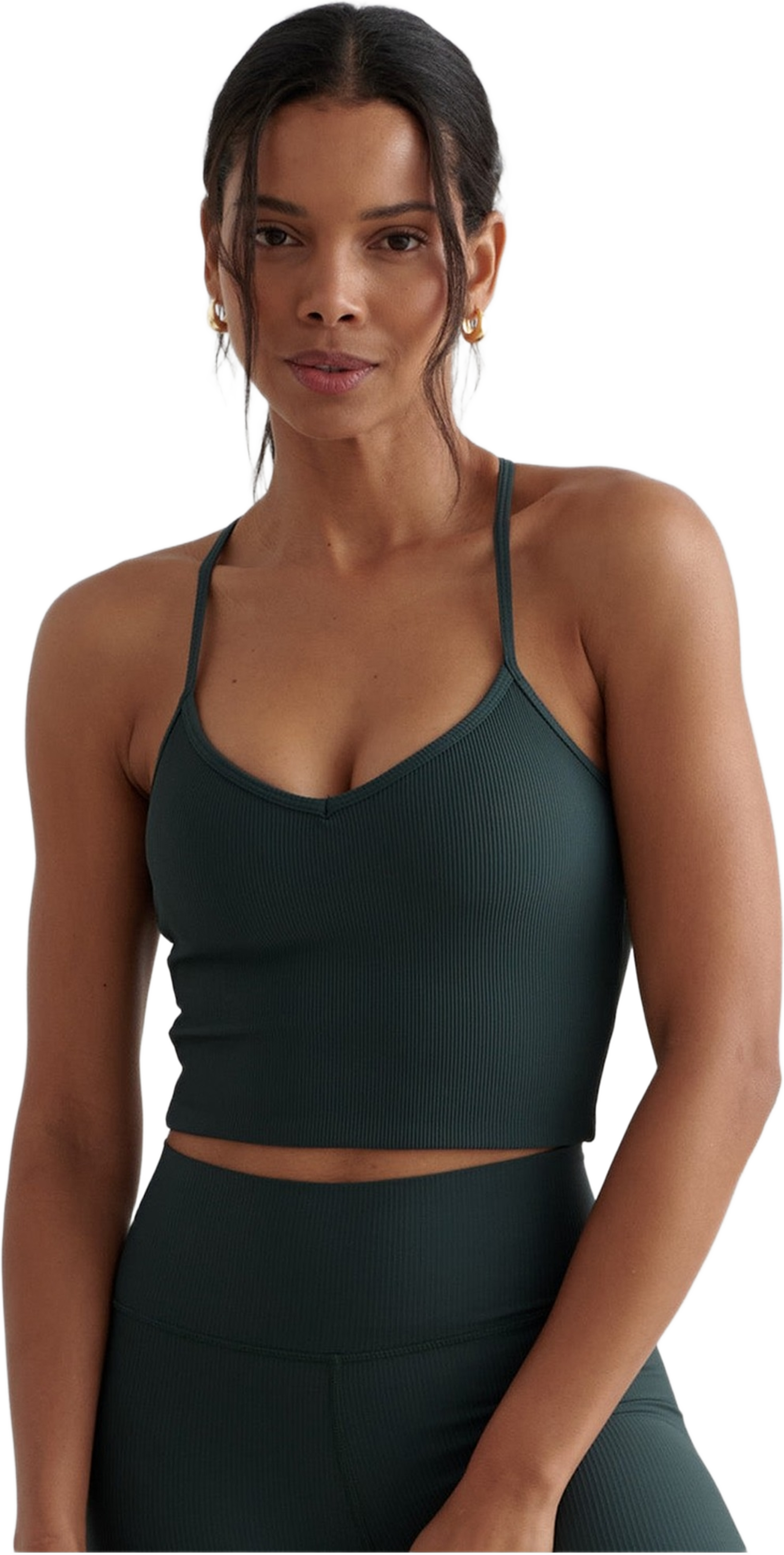 Ribbed Performance Bralette, från aim'n, i färgen deep emerald. Klicka för att öppna bilden i stort format