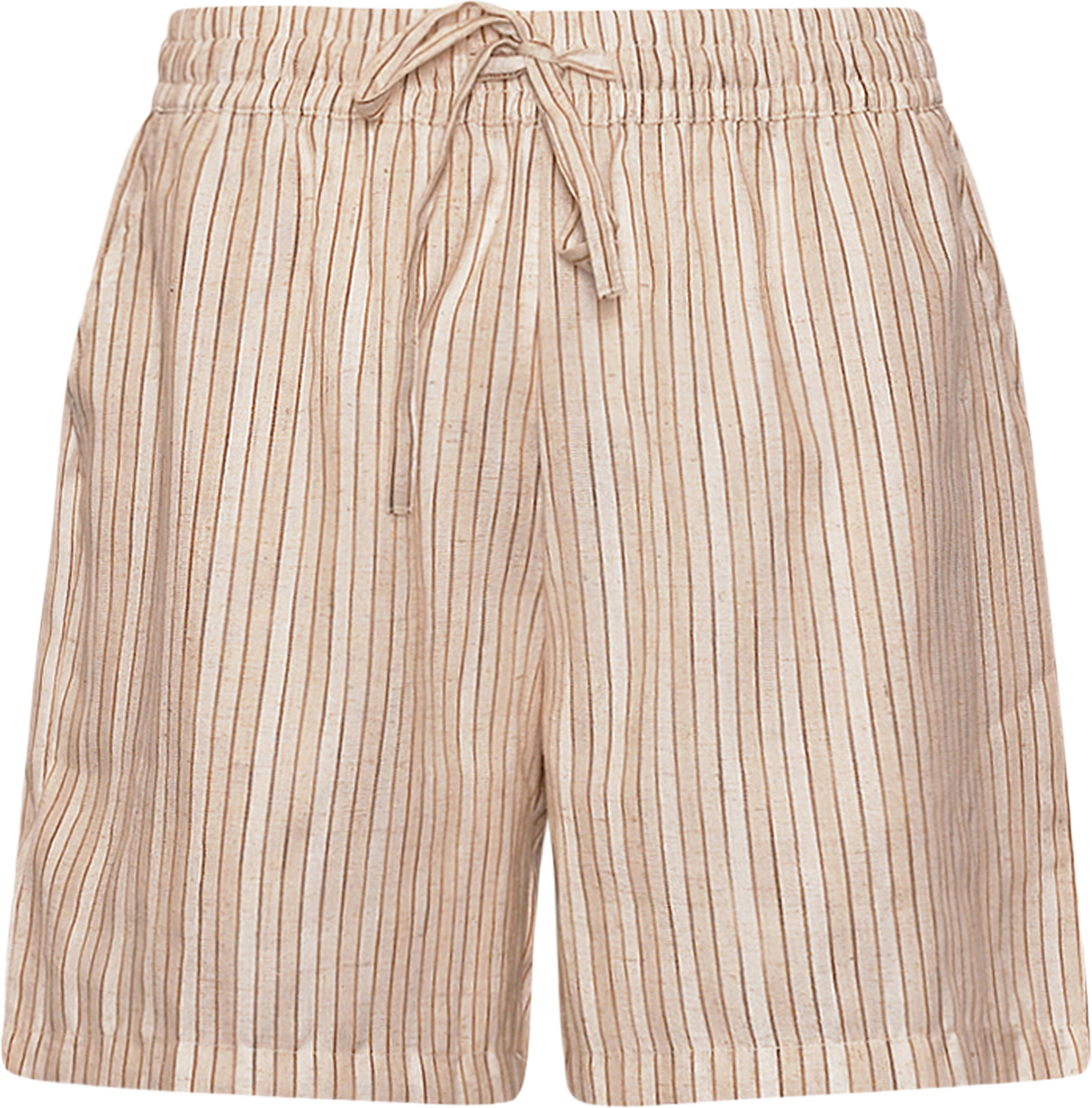 Iris, Shorts, Stripe Cotton - Beige/camel Stripe
