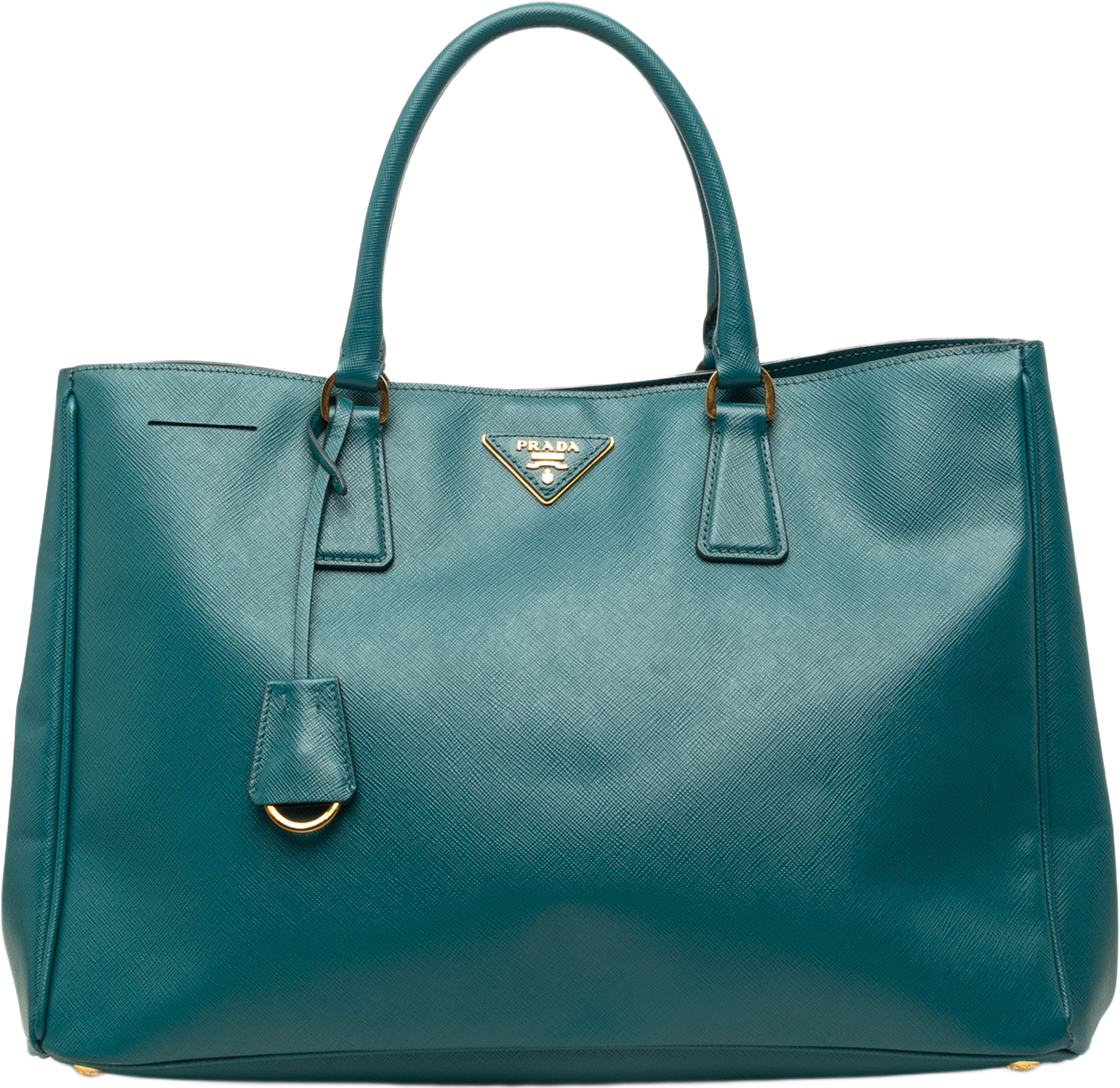 Prada Large Saffiano Lux Gardeners Tote, från Luxclusif, i färgen blå. Klicka för att öppna bilden i stort format