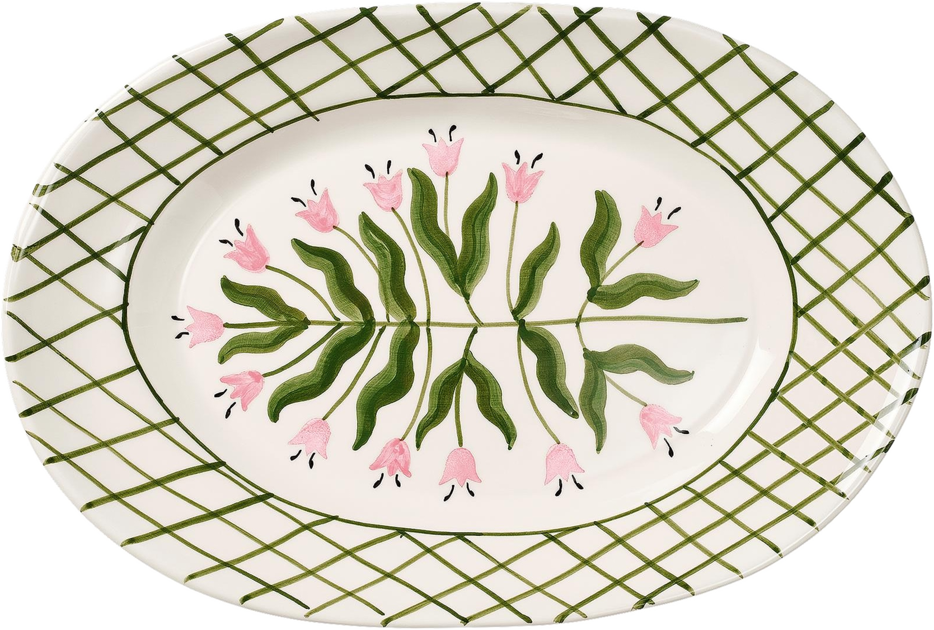 Madelen Möllard Tulip Serveringsfat - 38.5x26 Cm, från Pick A Poppy, i färgen green. Klicka för att öppna bilden i stort format