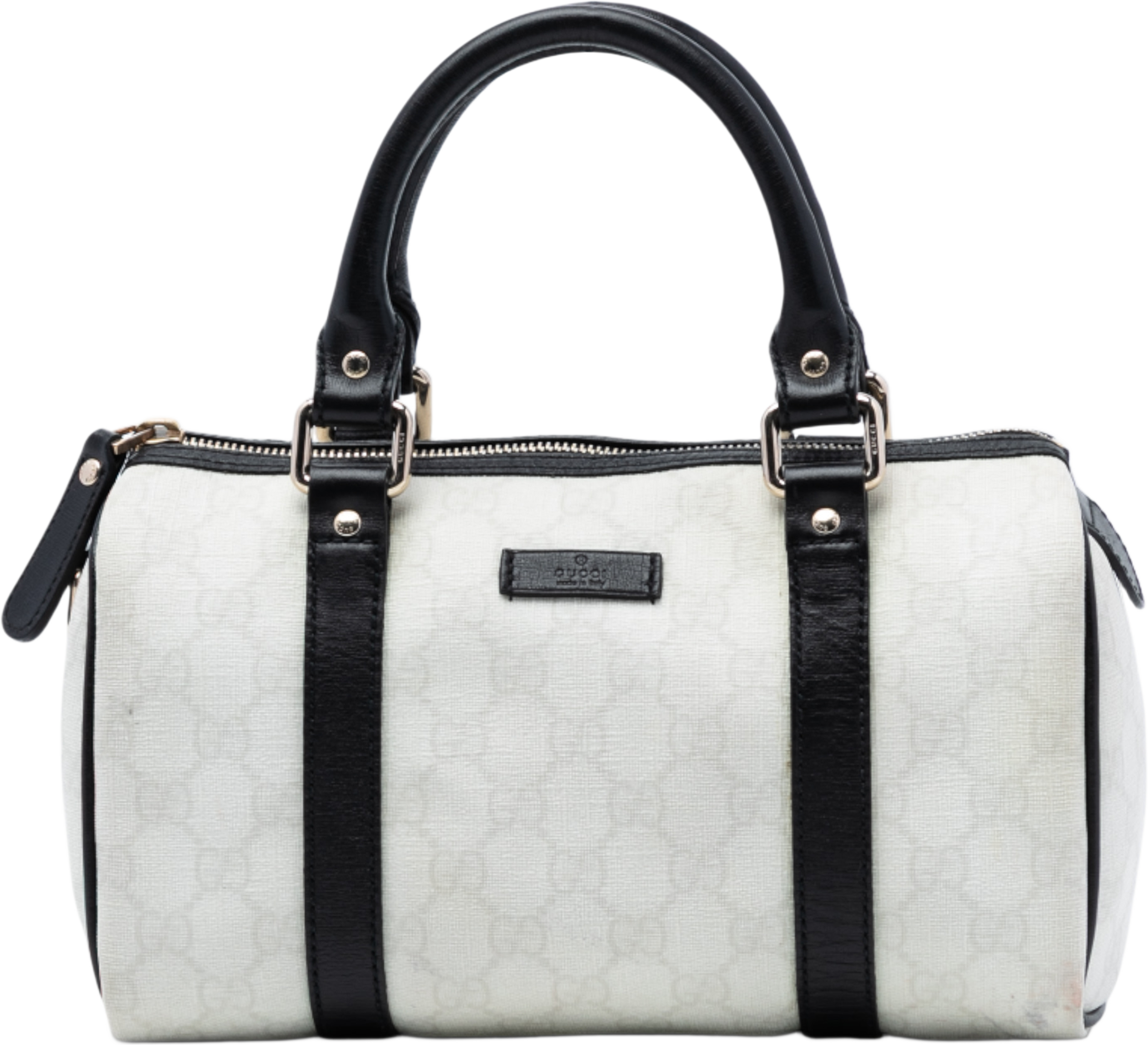 Gucci Small Gg Supreme Joy Boston Bag, från Luxclusif, i färgen white. Klicka för att öppna bilden i stort format