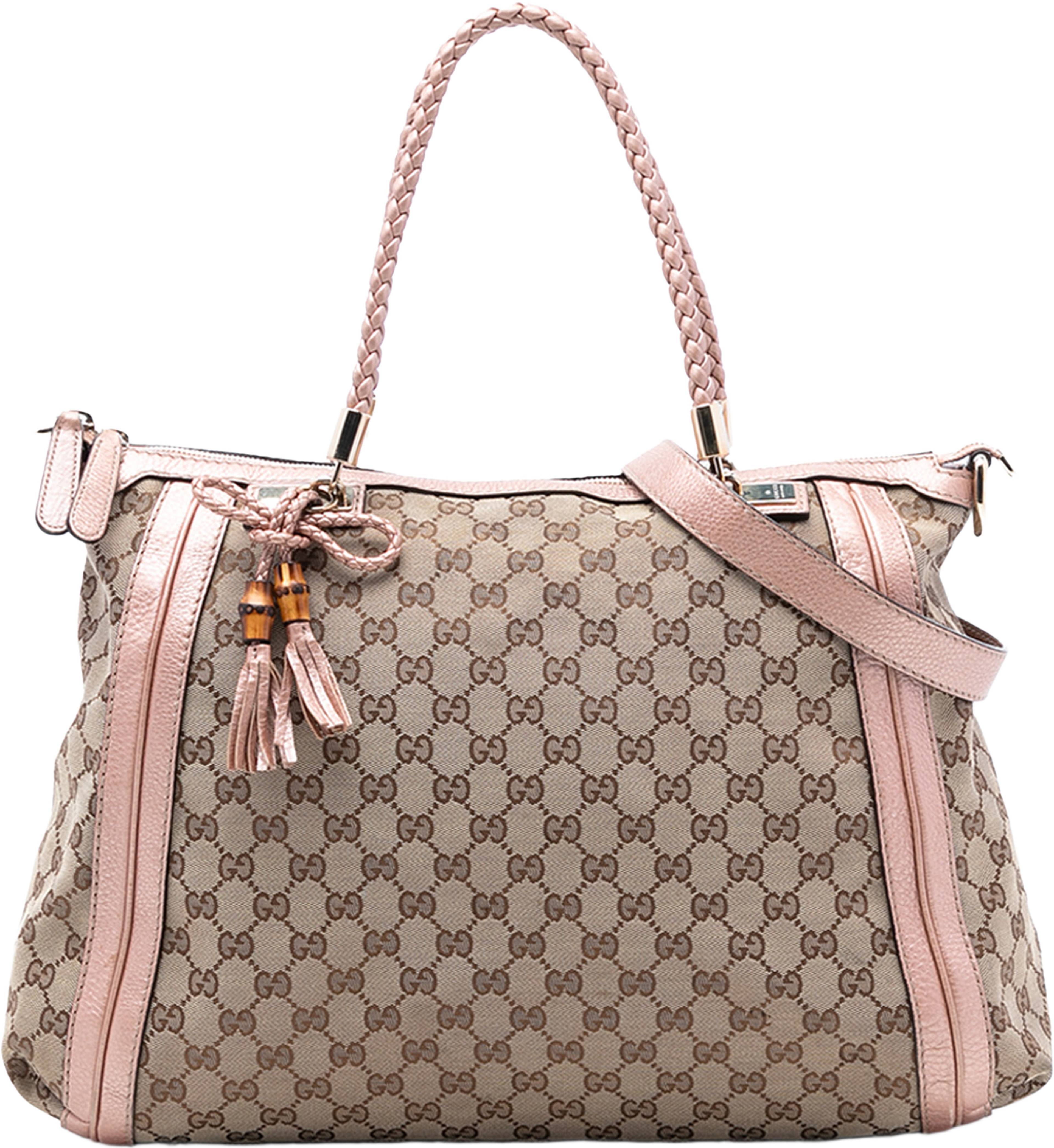Gucci Gg Canvas Bella Convertible Tote, från Luxclusif, i färgen beige. Klicka för att öppna bilden i stort format