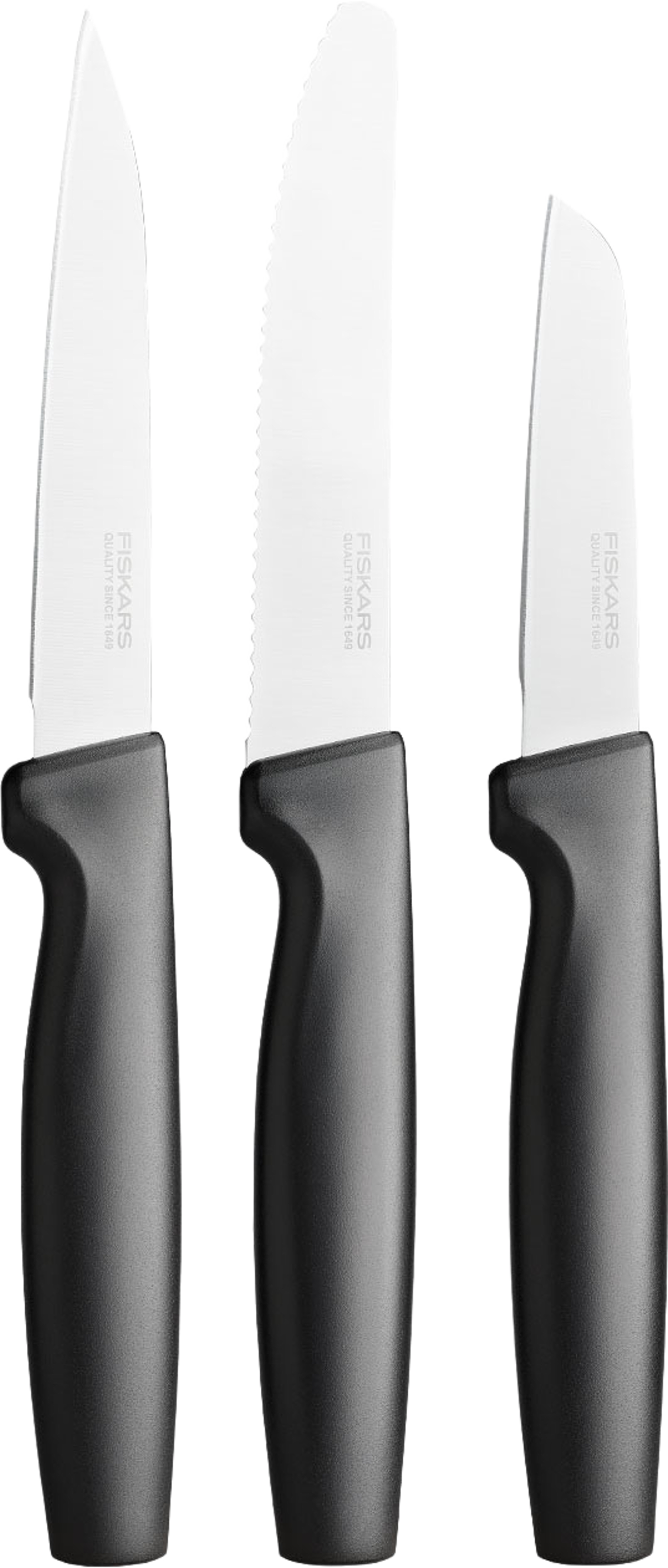 Knivset litet FF 3 delar, från Fiskars, i färgen Svart.