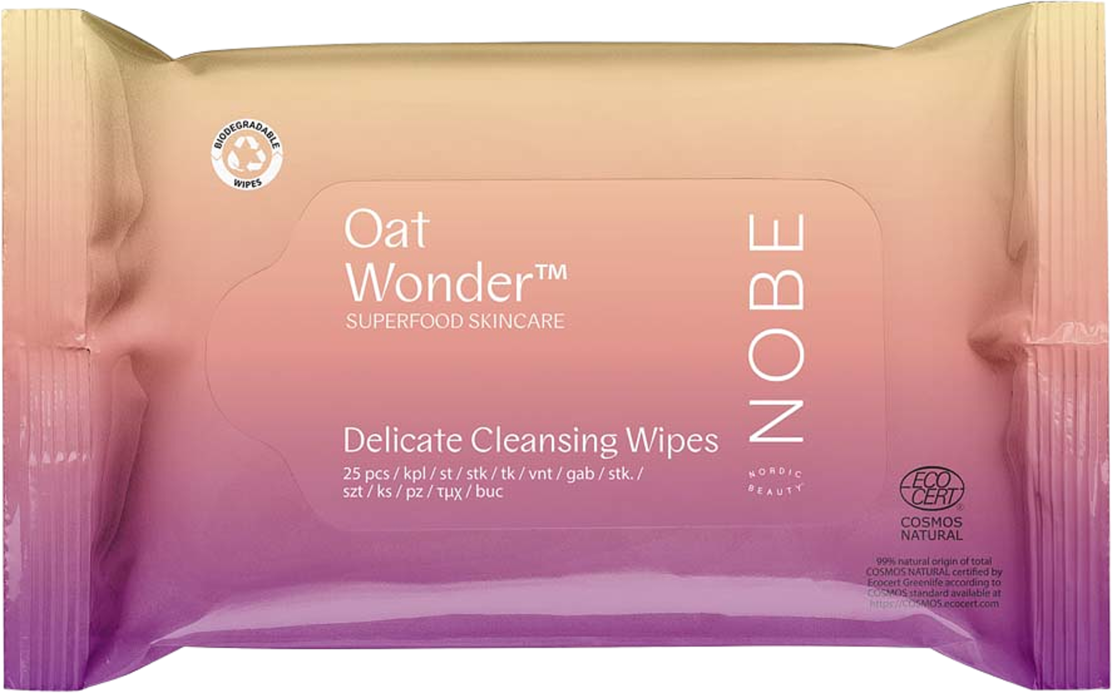 Oat Wonder® Delicate Cleansing Wipes 25 pcs, från NOBE. Klicka för att öppna bilden i stort format
