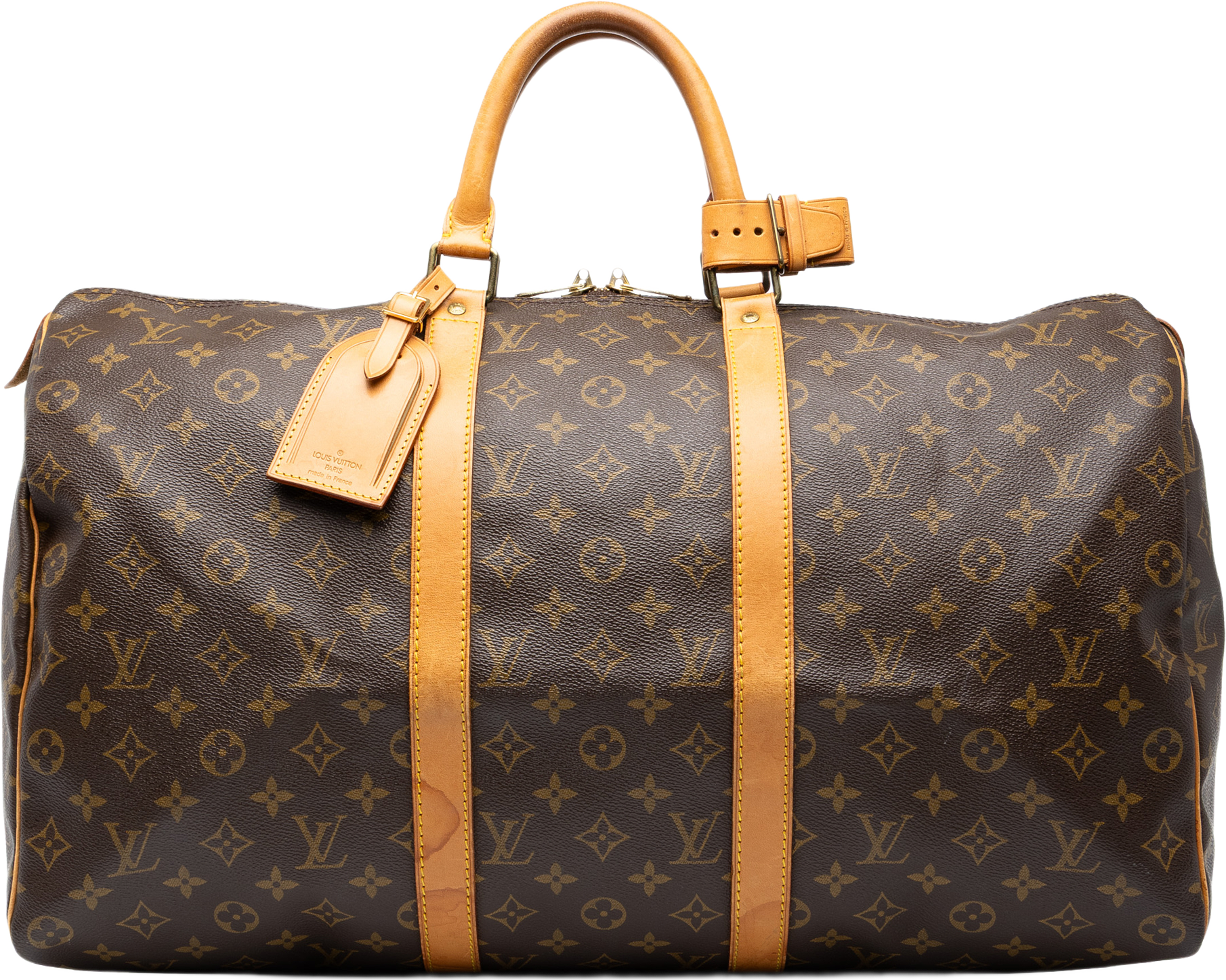 Louis Vuitton Monogram Keepall 50, från Luxclusif, i färgen brun. Klicka för att öppna bilden i stort format