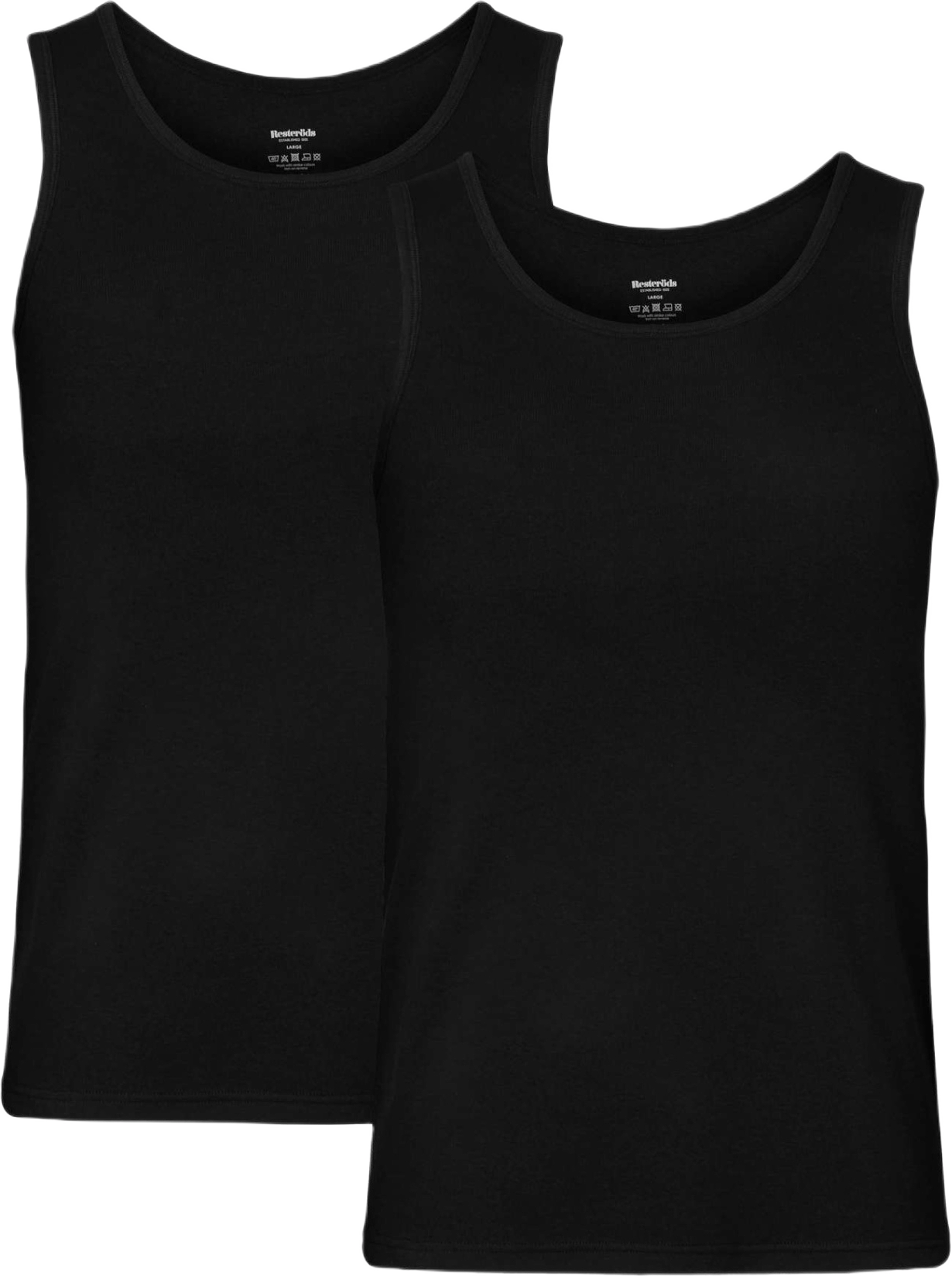 Bambu, Linne "rib", 2-pack, Svart