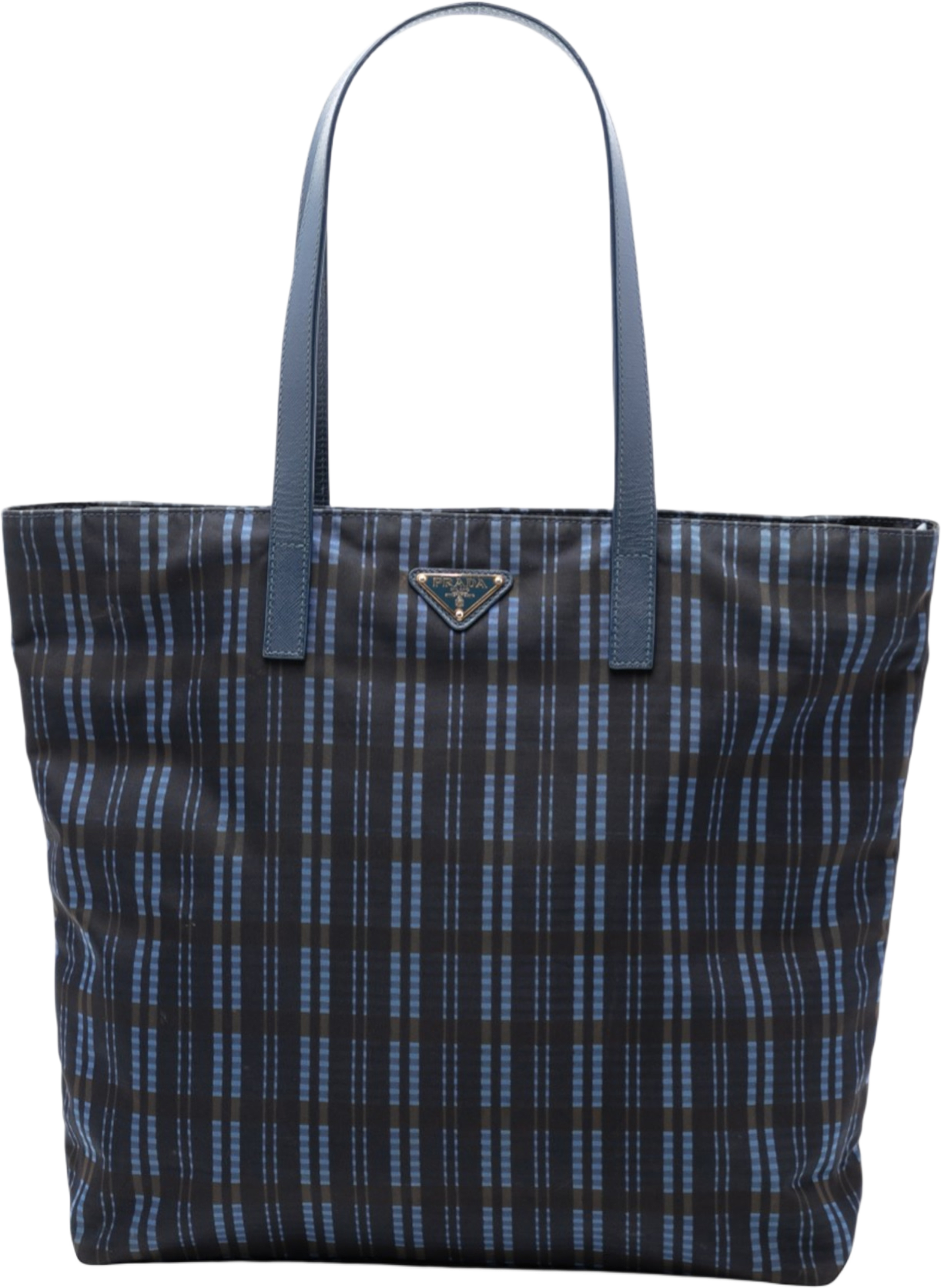 Prada Tessuto Stampato Tote, från Luxclusif, i färgen navy. Klicka för att öppna bilden i stort format