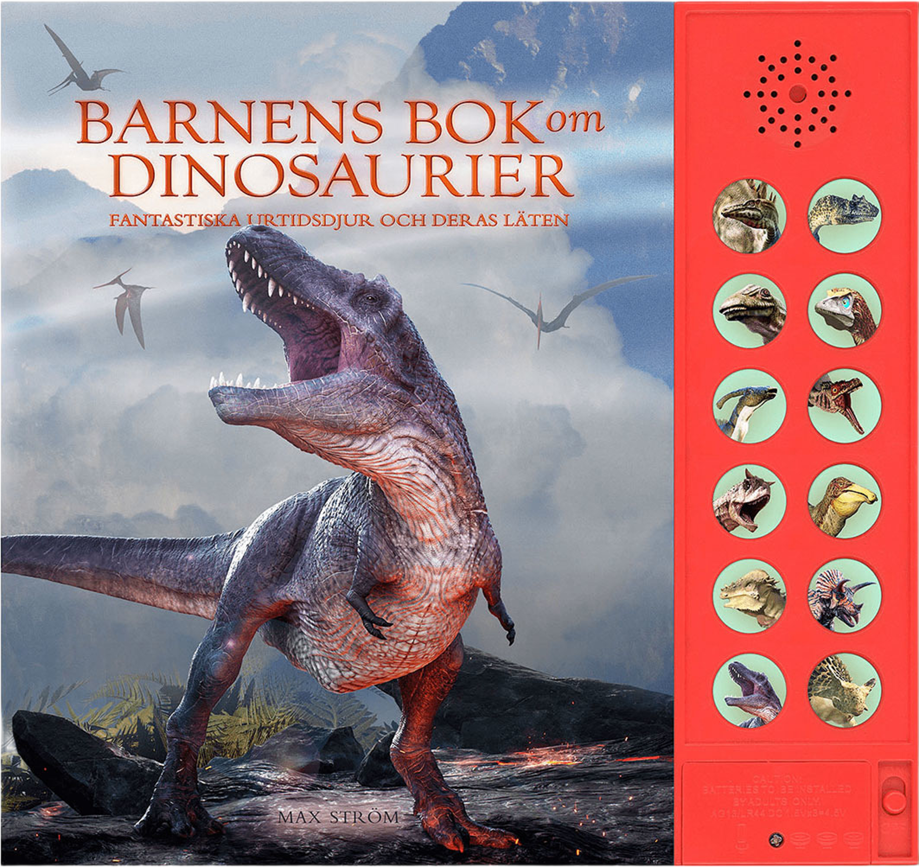Barnens bok om dinosaurier barn 3-6 år, från Max Ström. Klicka för att öppna bilden i stort format