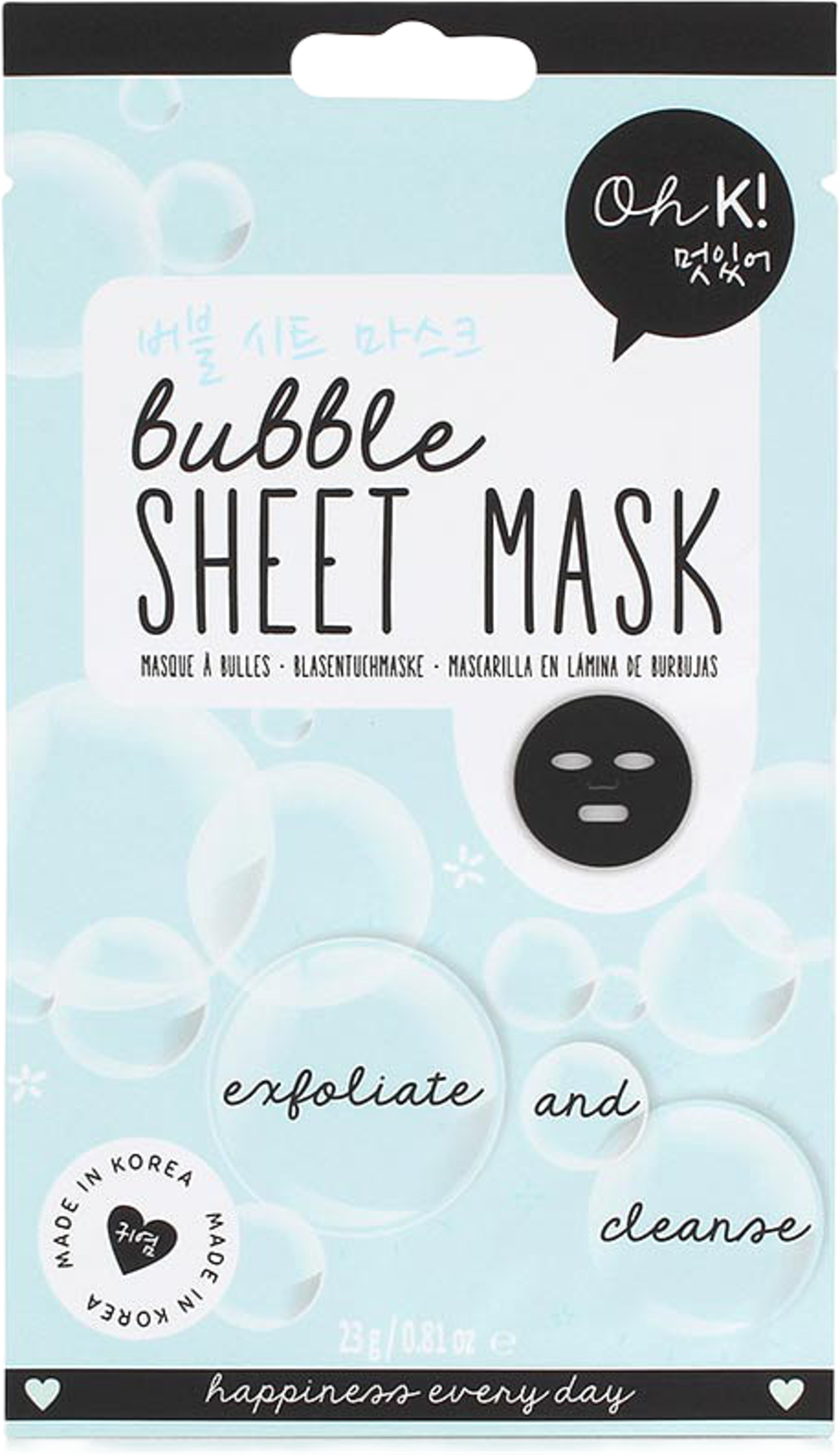Exfoliate & Cleanse Bubble Sheet Mask, från Oh K. Klicka för att öppna bilden i stort format
