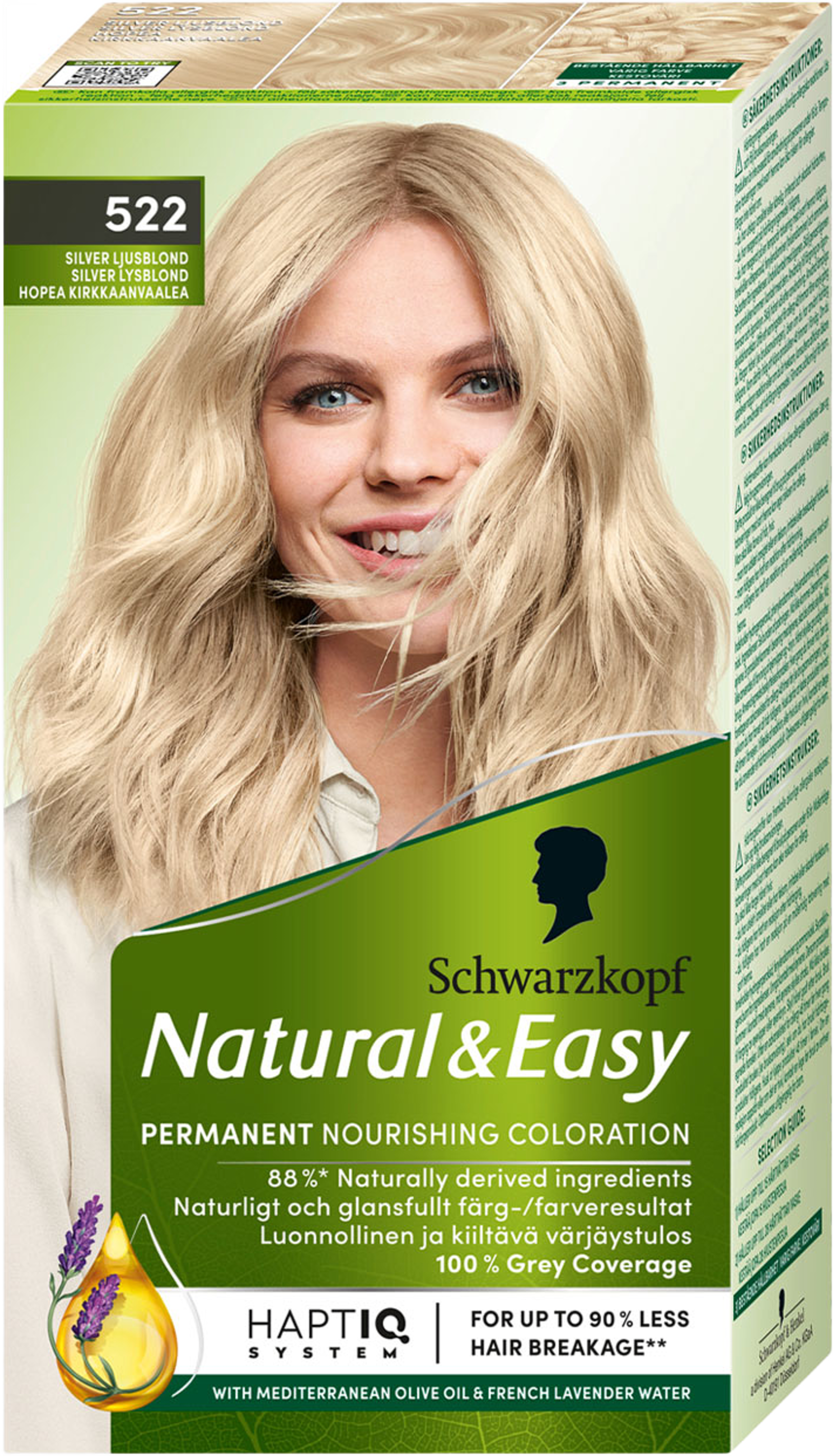 Natural & Easy 522 Silver Ljusblond, från Schwarzkopf, i färgen Silver Ljusblond. Klicka för att öppna bilden i stort format