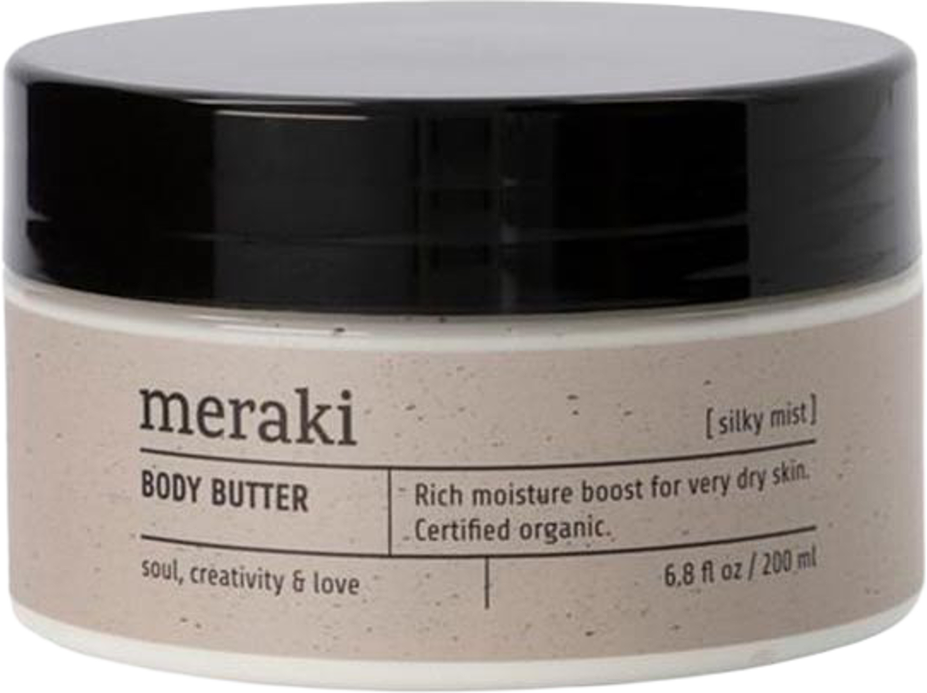 Body butter, Silky mist, från Meraki. Klicka för att öppna bilden i stort format