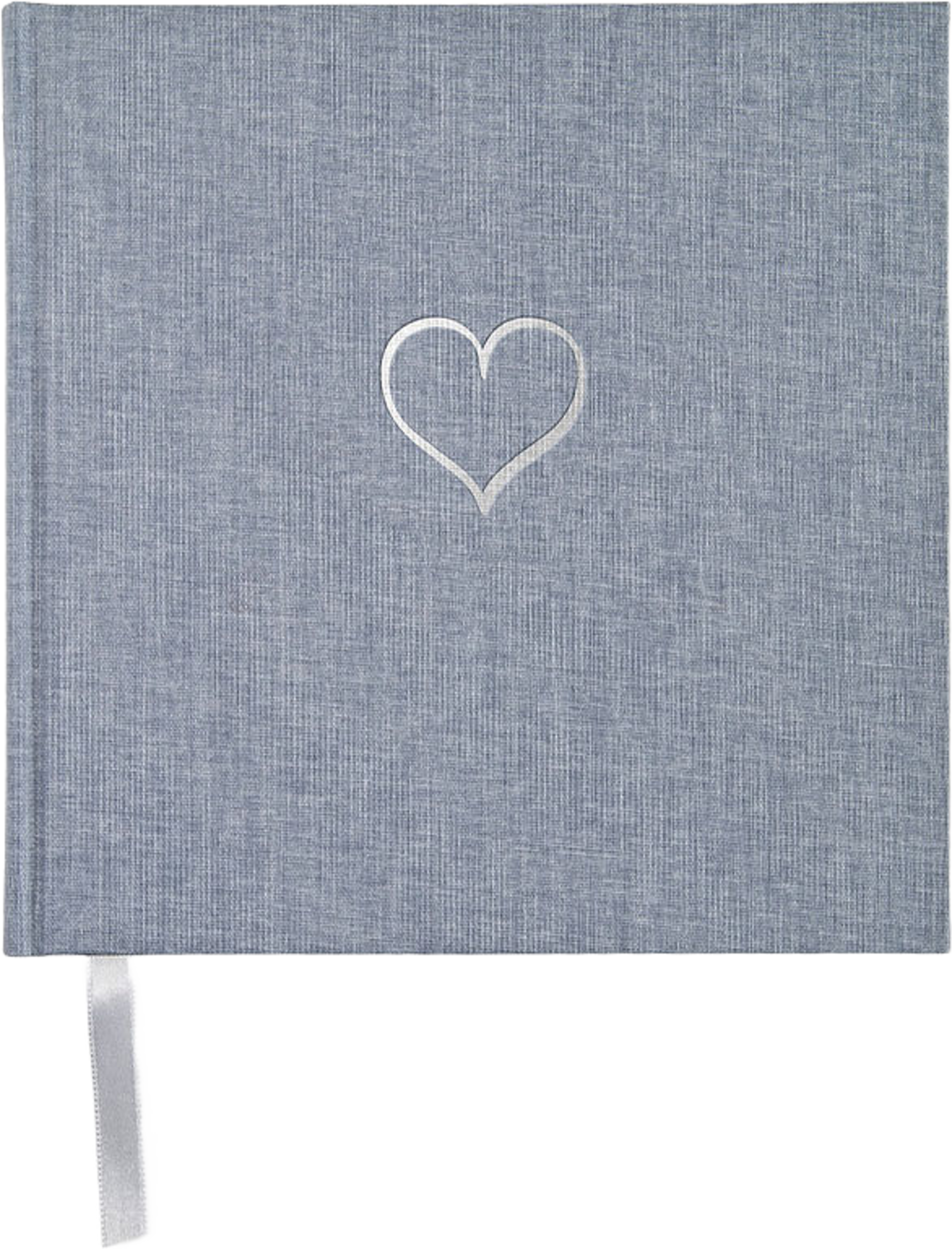 Anteckningsbok Olinjerad Heart 185 x 185 mm 96 Sidor Denim