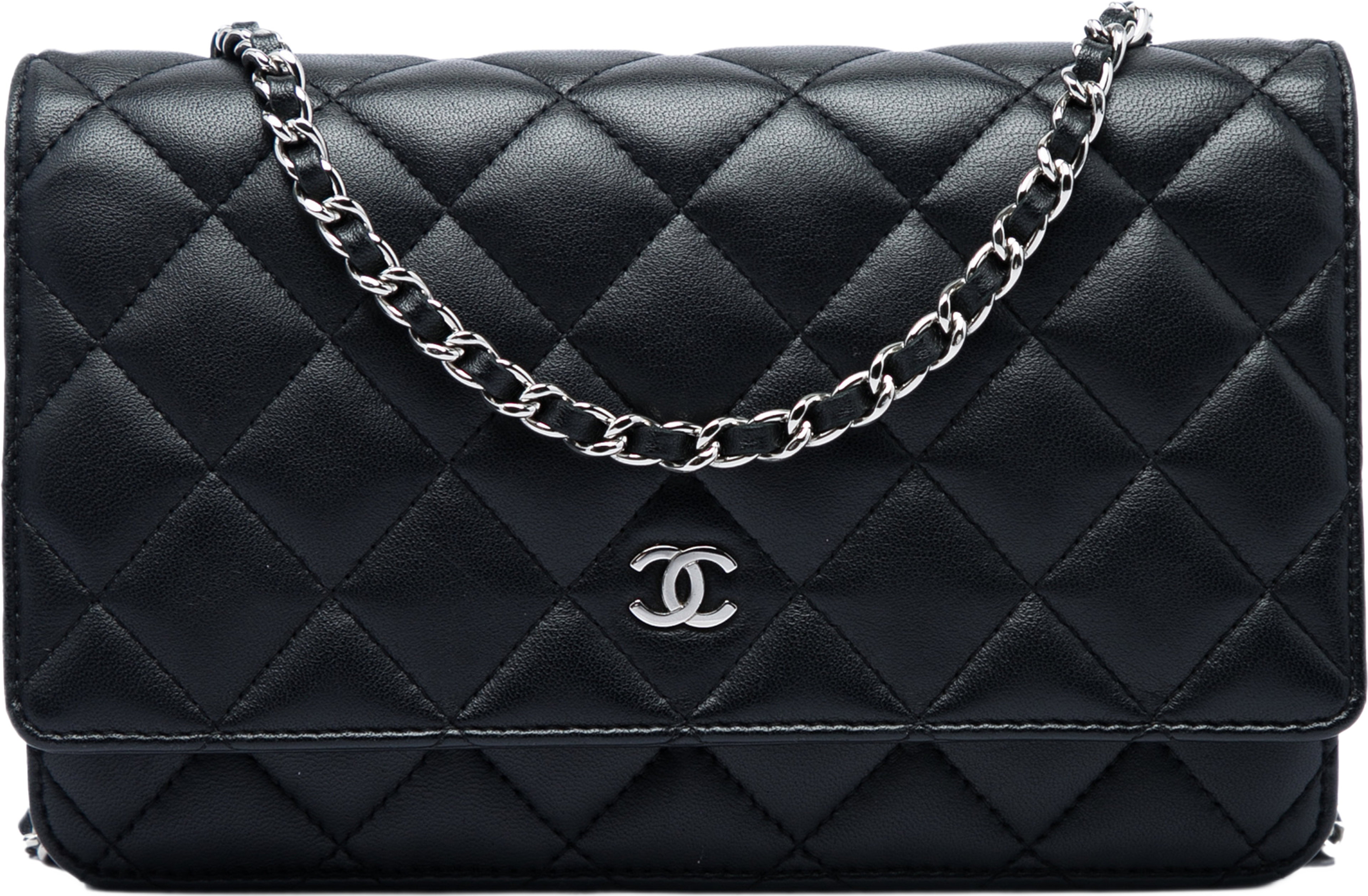 Chanel Cc Quilted Lambskin Wallet On Chain, från Luxclusif, i färgen svart. Klicka för att öppna bilden i stort format