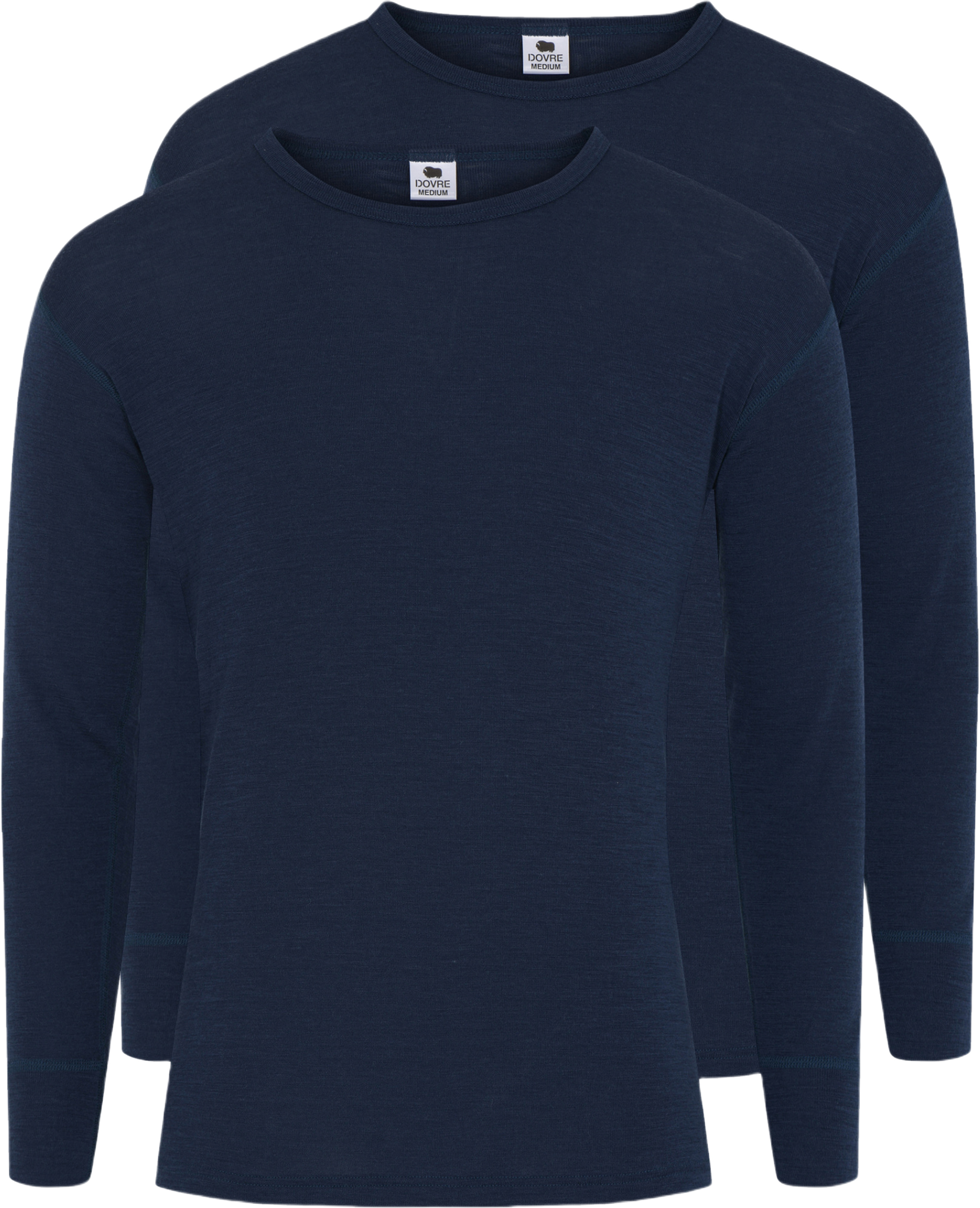 2-pack Långärmade T-shirts | Merinoull | Vit