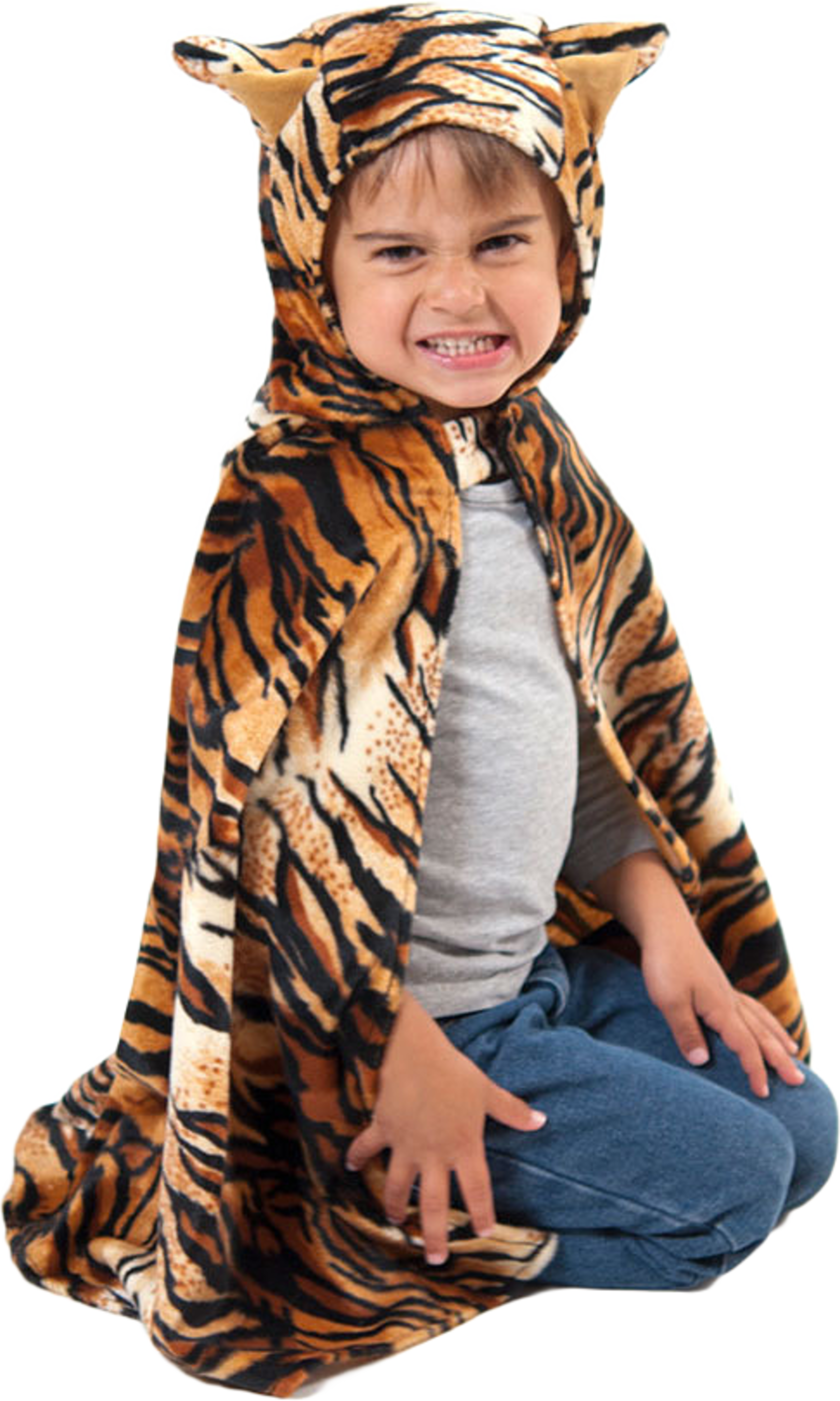 Tigerdräkt, cape med huva 3-8 år
