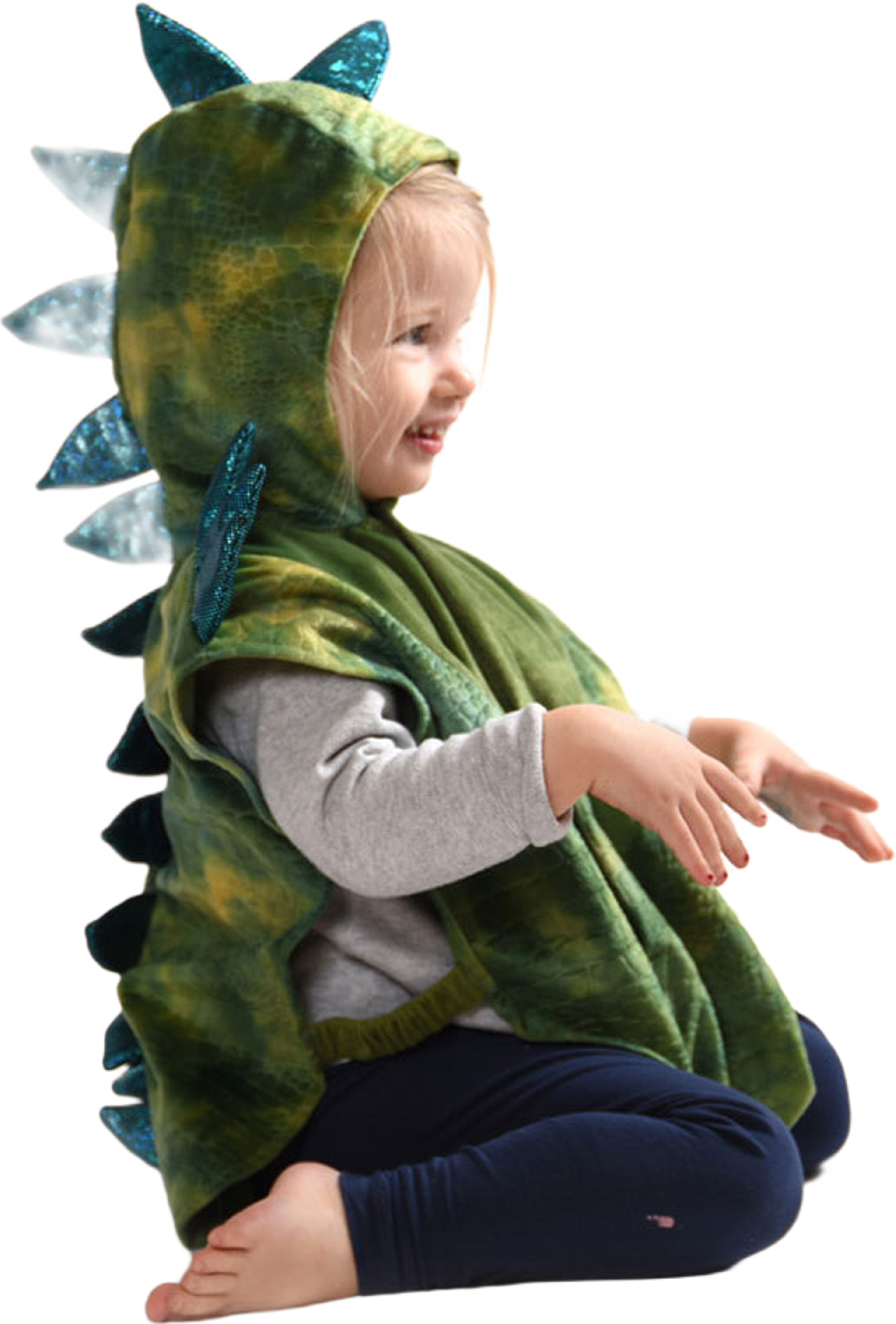 Dinosauriedräkt, cape med huva 2-4 år