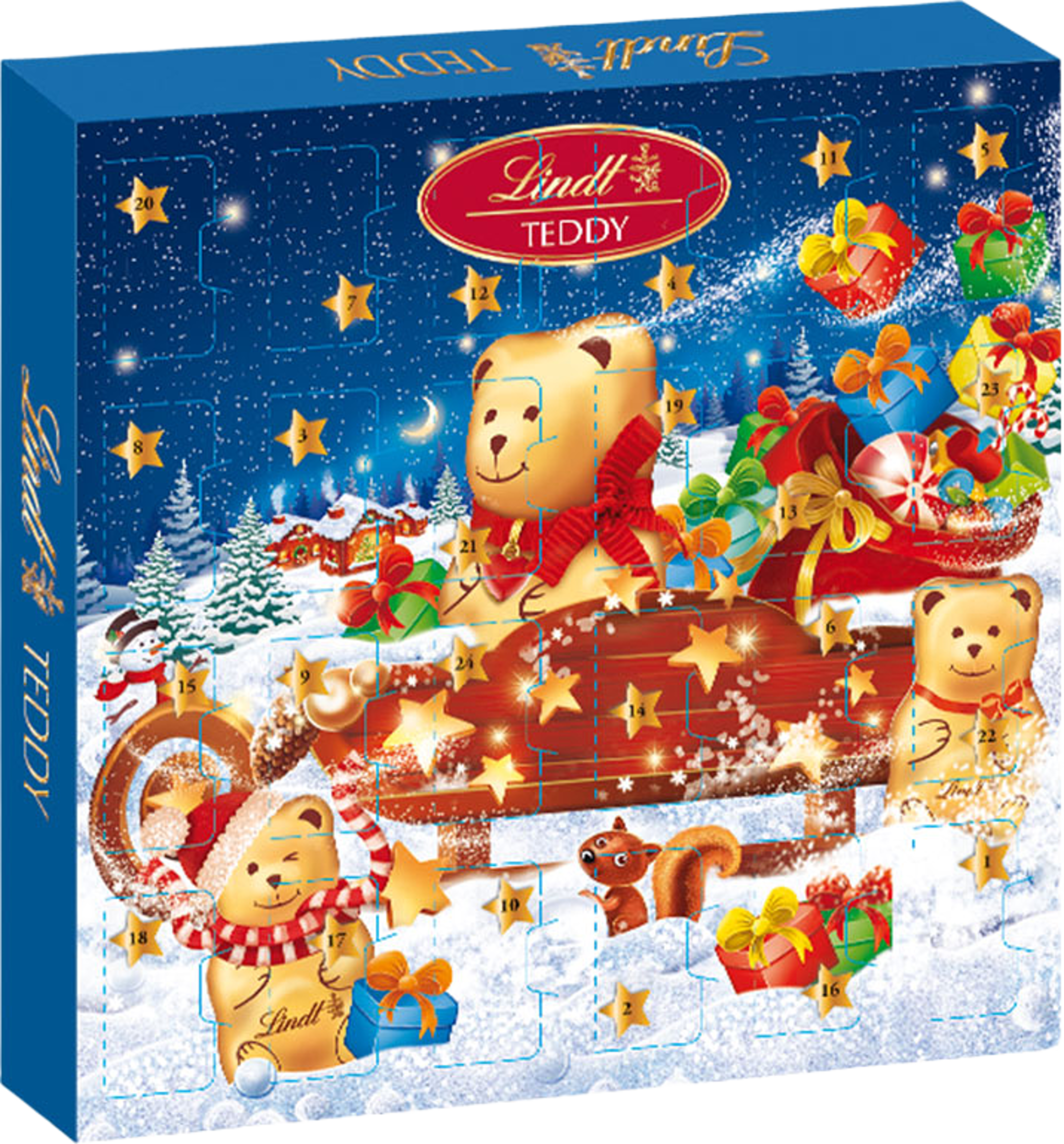 TEDDY Naps Adventskalender 124g, från Lindt. Klicka för att öppna bilden i stort format