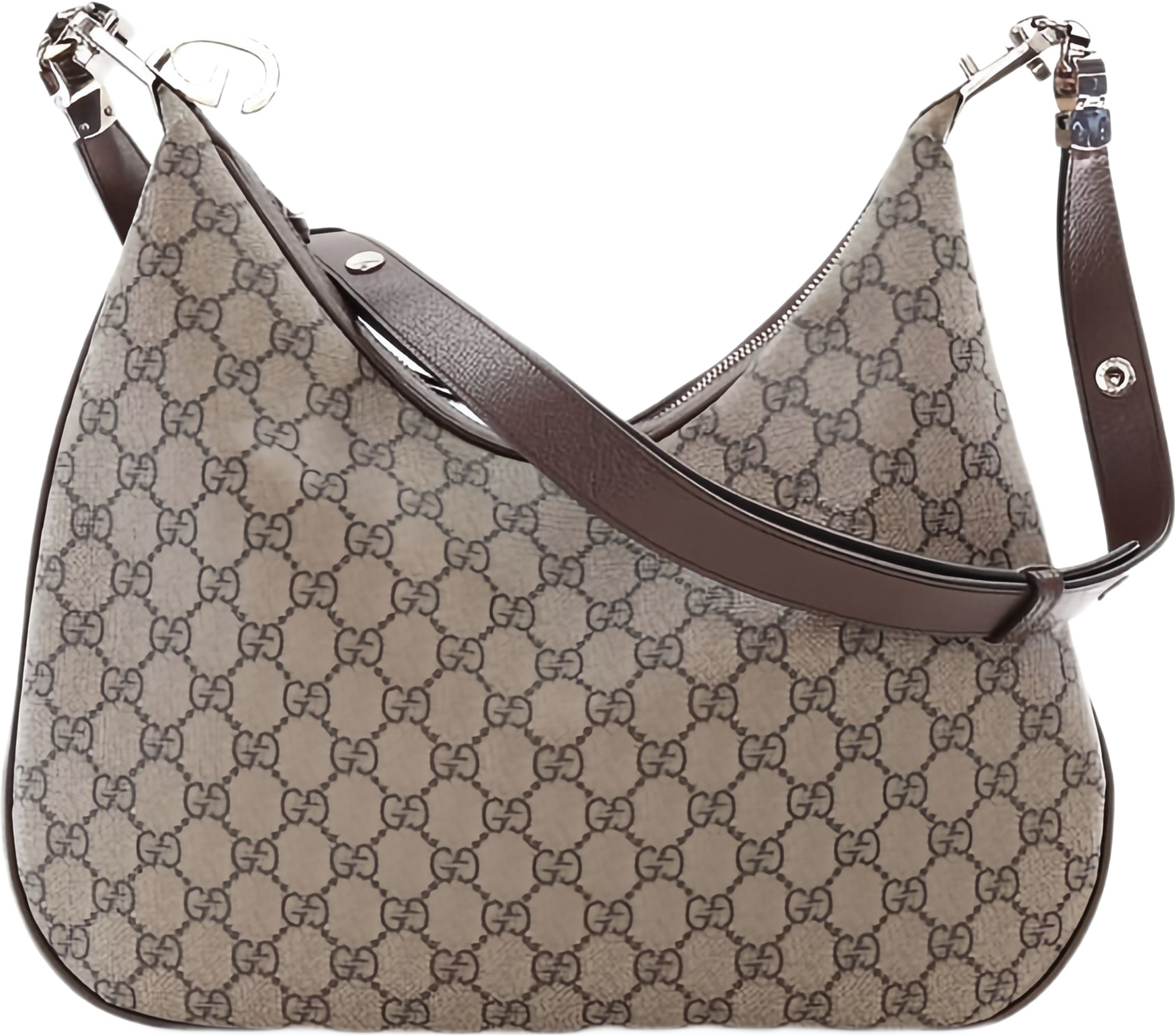 Gucci Medium Gg Supreme Web Attache Crossbody, från Luxclusif, i färgen beige. Klicka för att öppna bilden i stort format