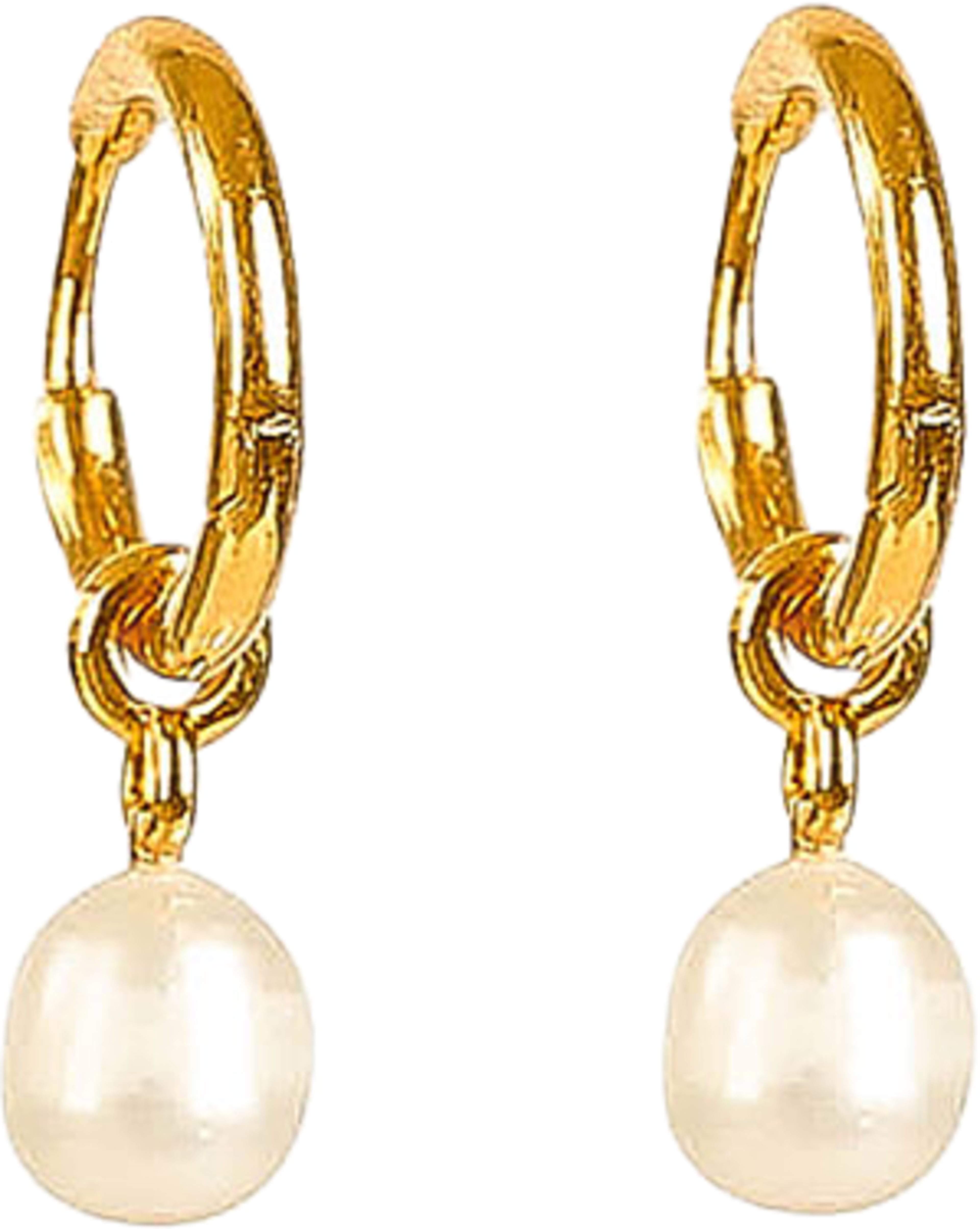 Treasure Pearl Hoops Gold