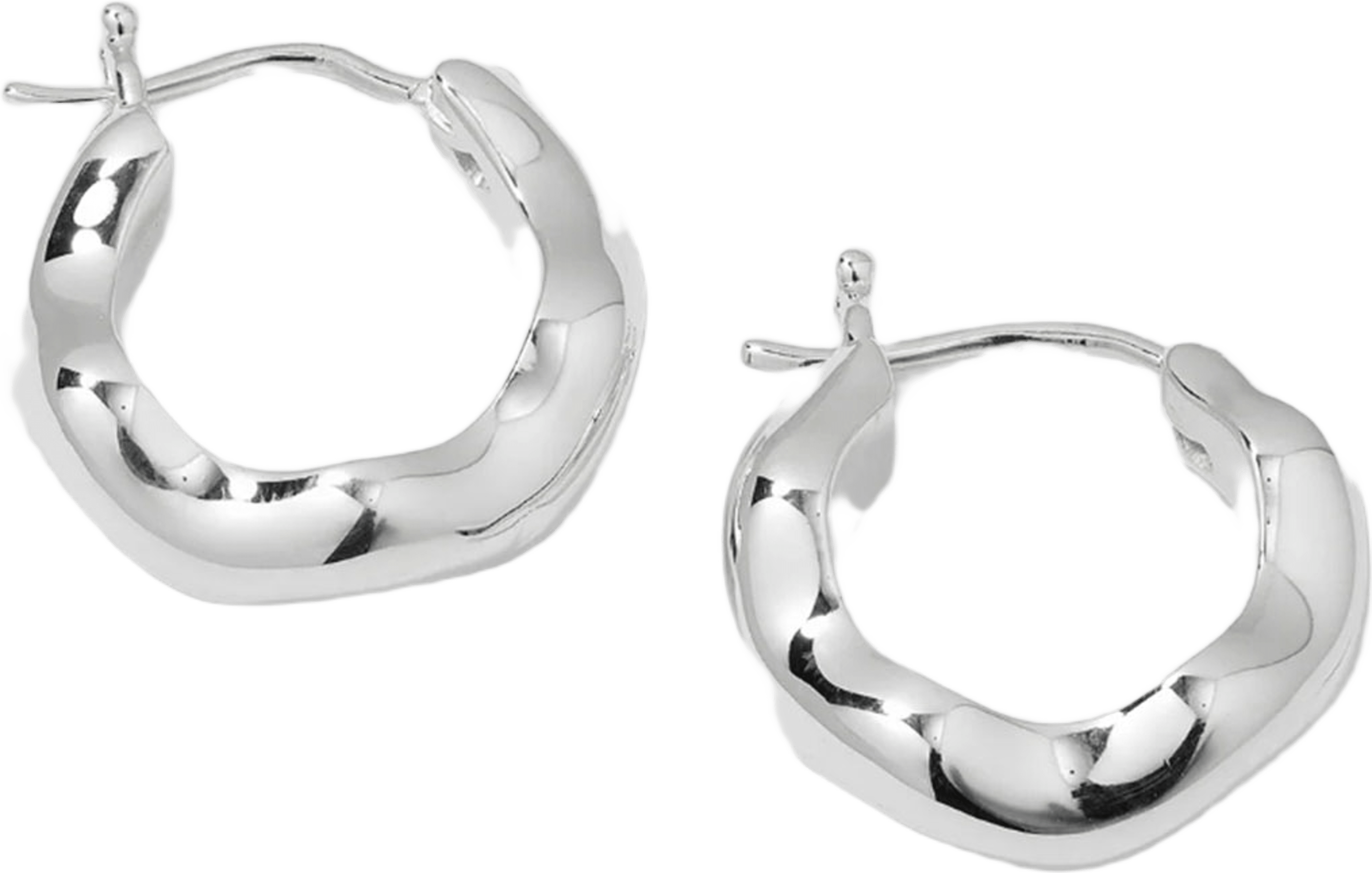 Bolded Wavy Earrings Shiny Silver, från Syster P, i färgen Silver. Klicka för att öppna bilden i stort format