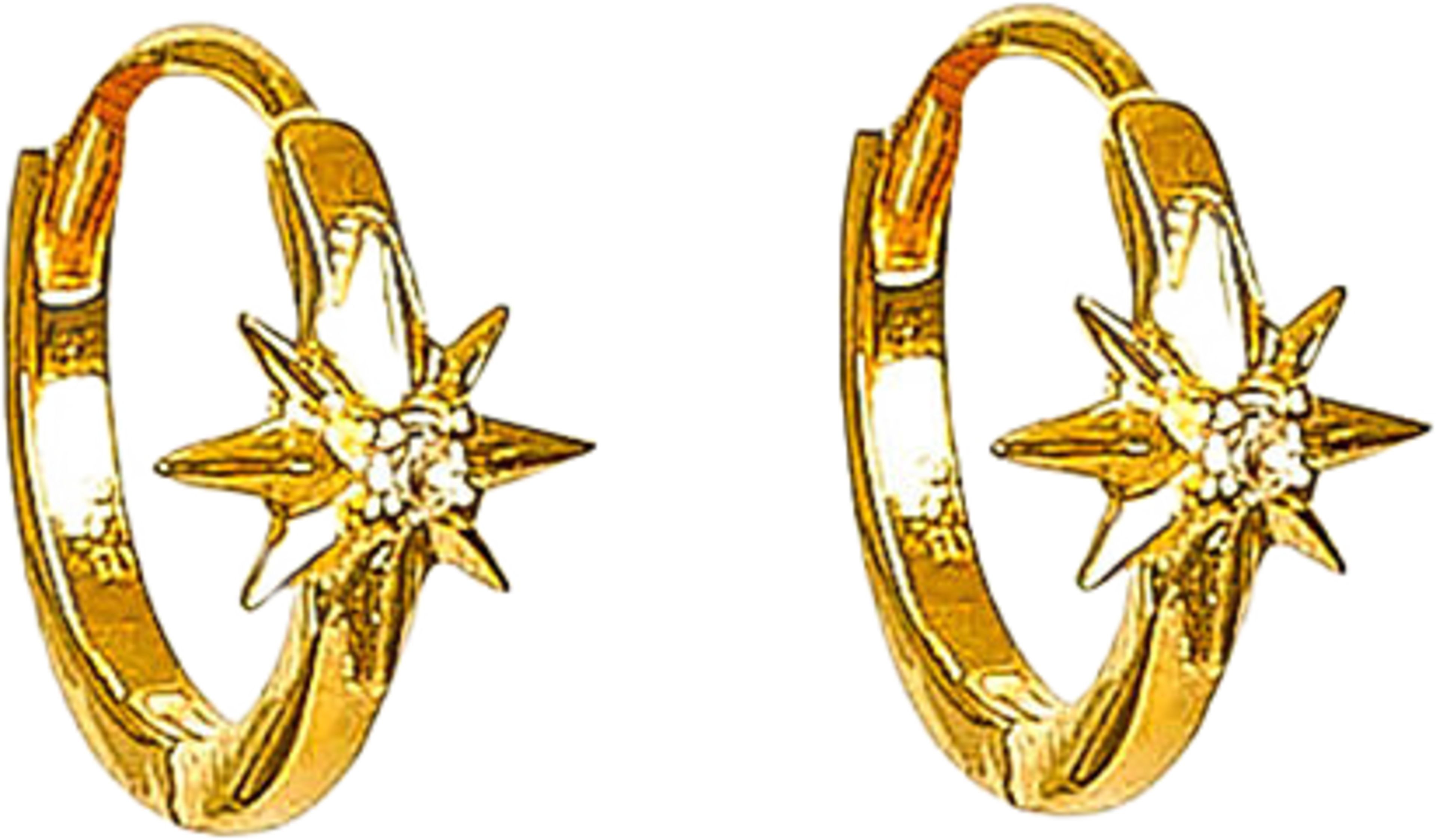 North Star Hoop Earrrings Gold