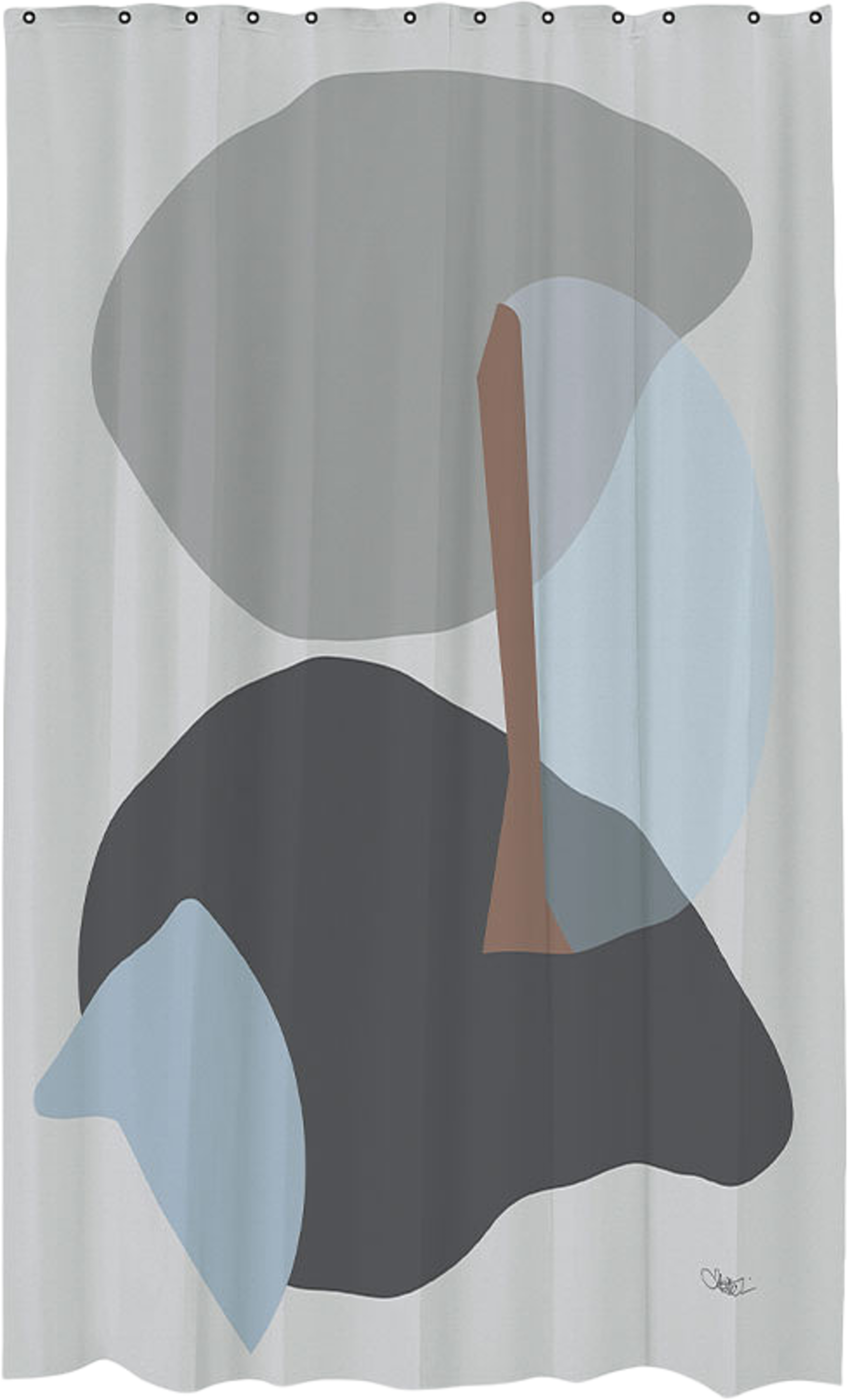 Duschdraperi GALLERY, från Mette Ditmer, i färgen Light Grey. Klicka för att öppna bilden i stort format