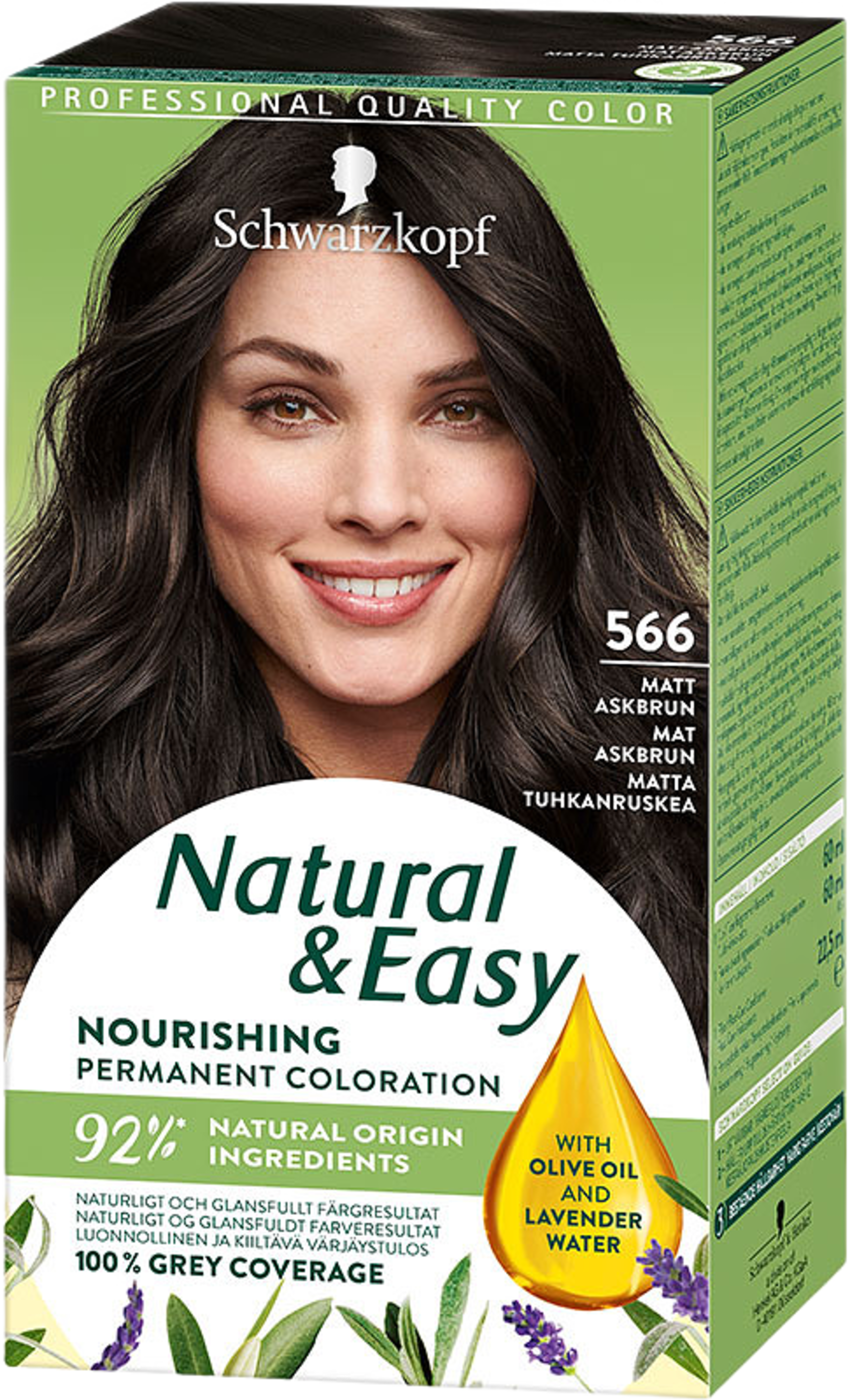 Natural & Easy Hårfärg 566 Matt Askbrun