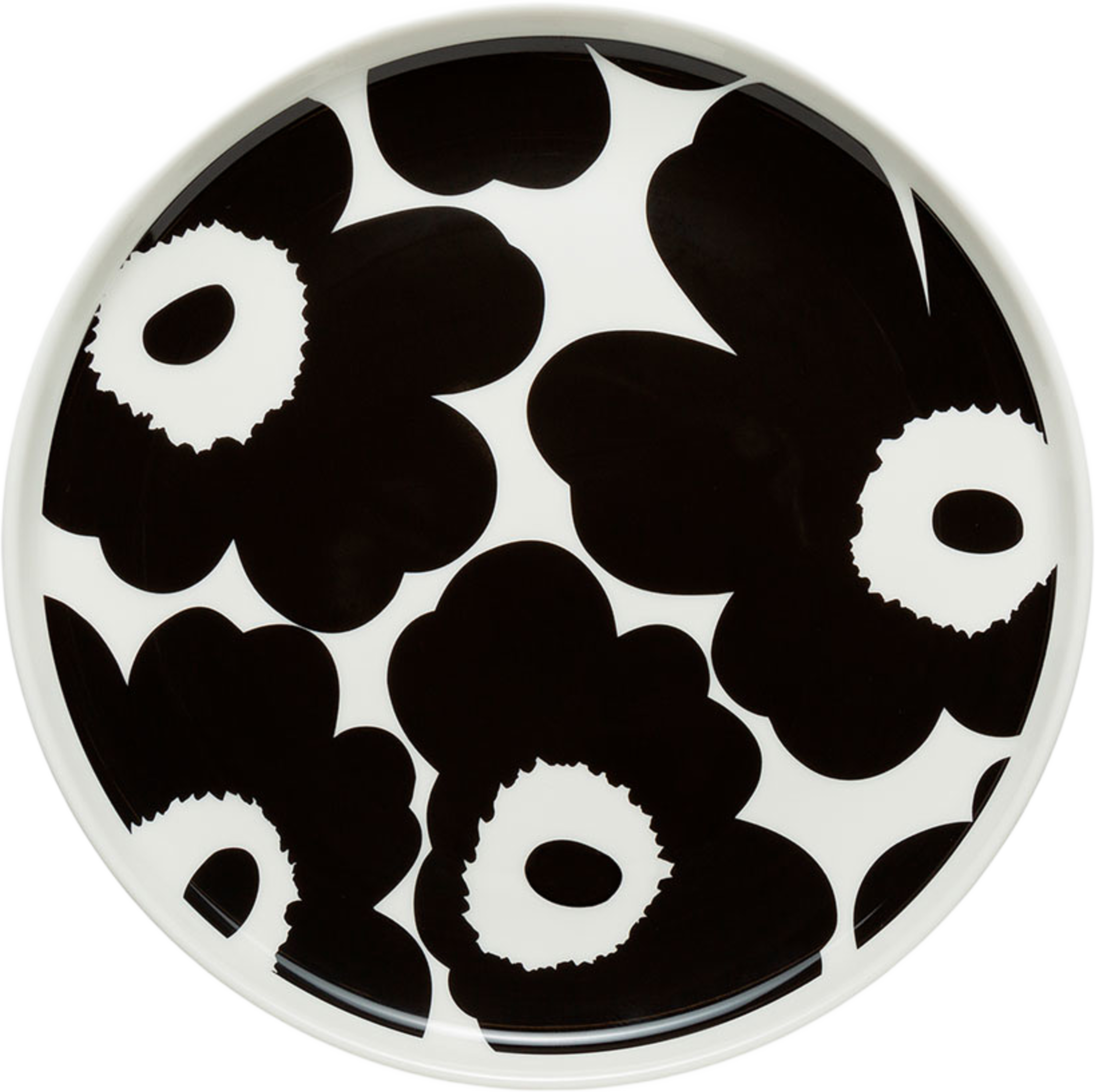 Tallrik Unikko, från Marimekko, i färgen White, Black. Klicka för att öppna bilden i stort format