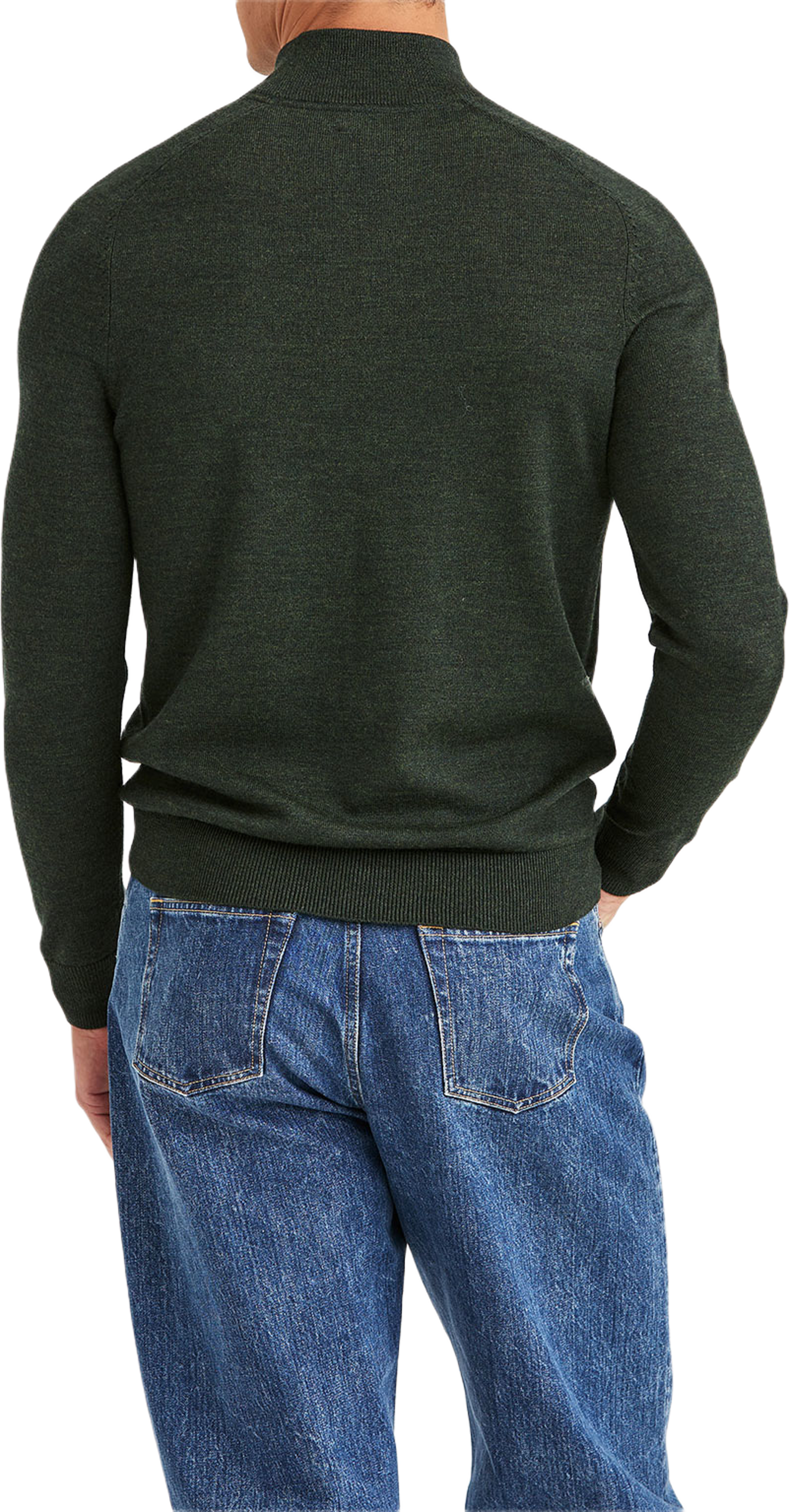 Merino John Zip, från Morris, i färgen Olive. Klicka för att öppna bilden i stort format